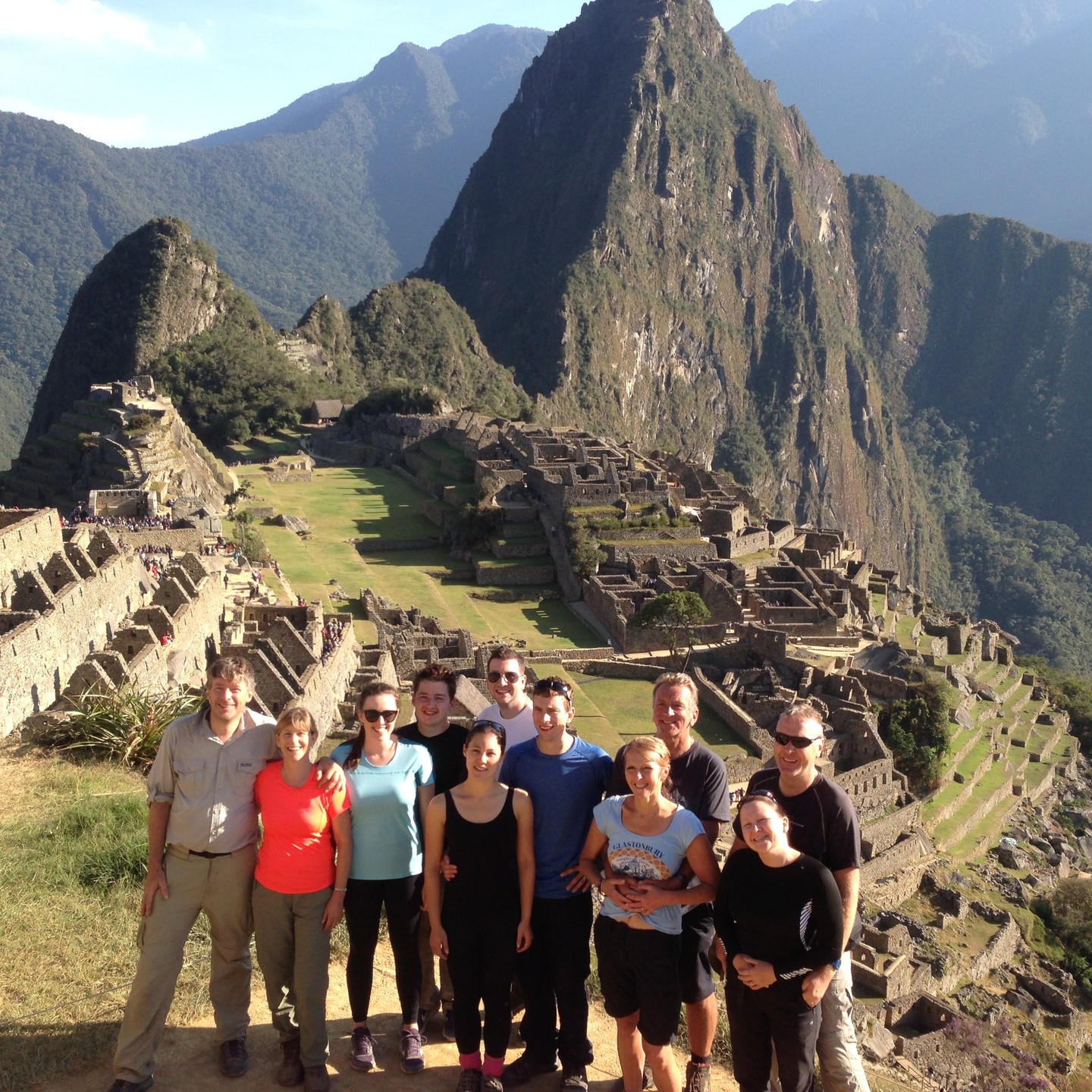 Arriving at Machu Picchu after completing the Inca Trail