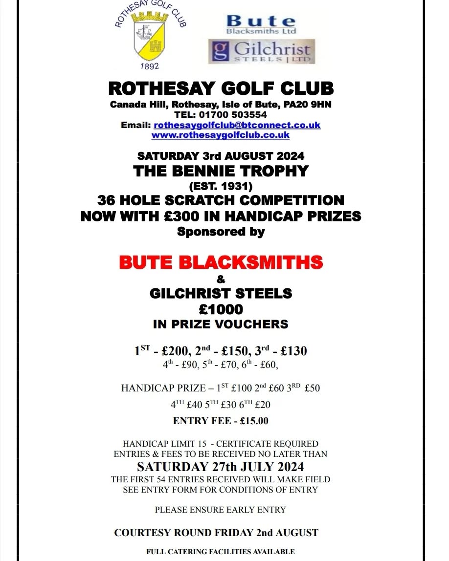 ******THE BENNIE TROPHY 2024******* CHECK WEBSITE FOR ENTRY FORM #golf #scottishgolf #mensgolf #openchampionship