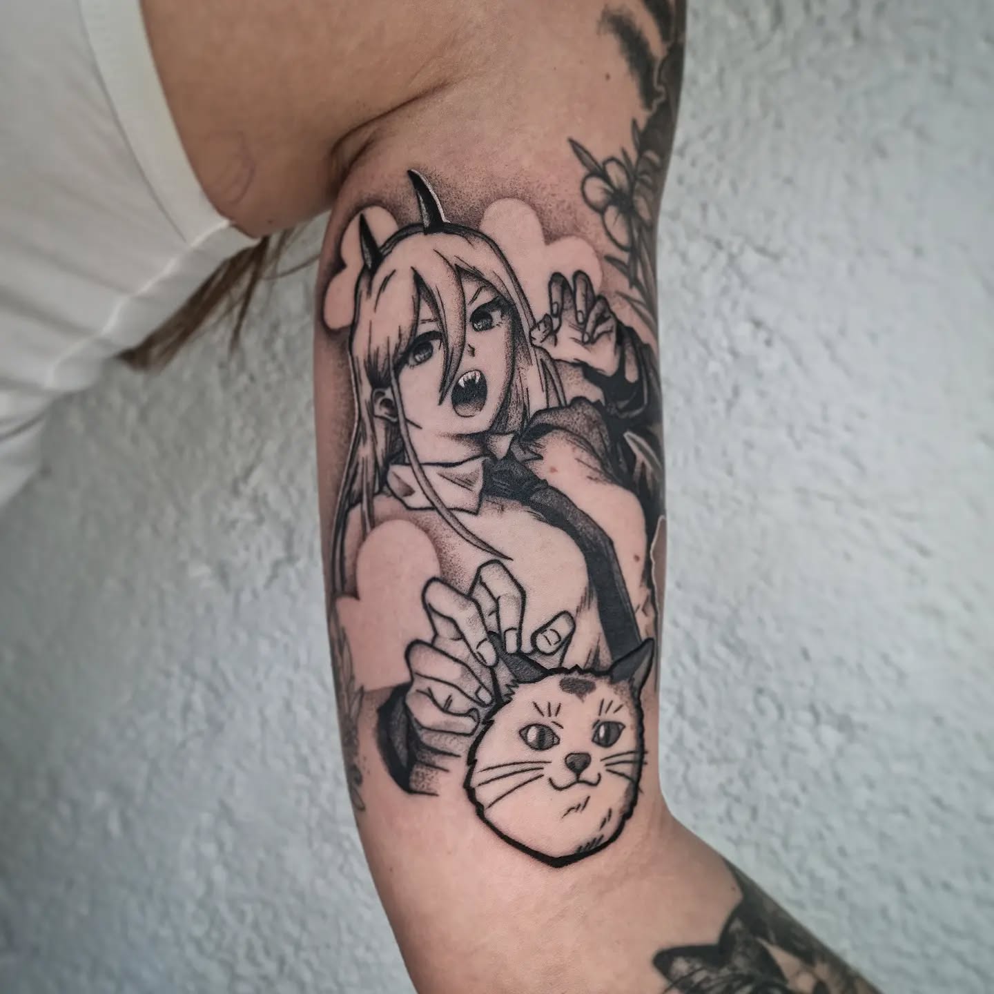 Thank you again @blk_mink 🙏 Power and Meowy from Chainsaw man
#animetattoo #anime #chainsawman #chainsawmanpower #blackandgreytattoo #tattoo
#inkbooster #iaminktattooproducts #animemasterink