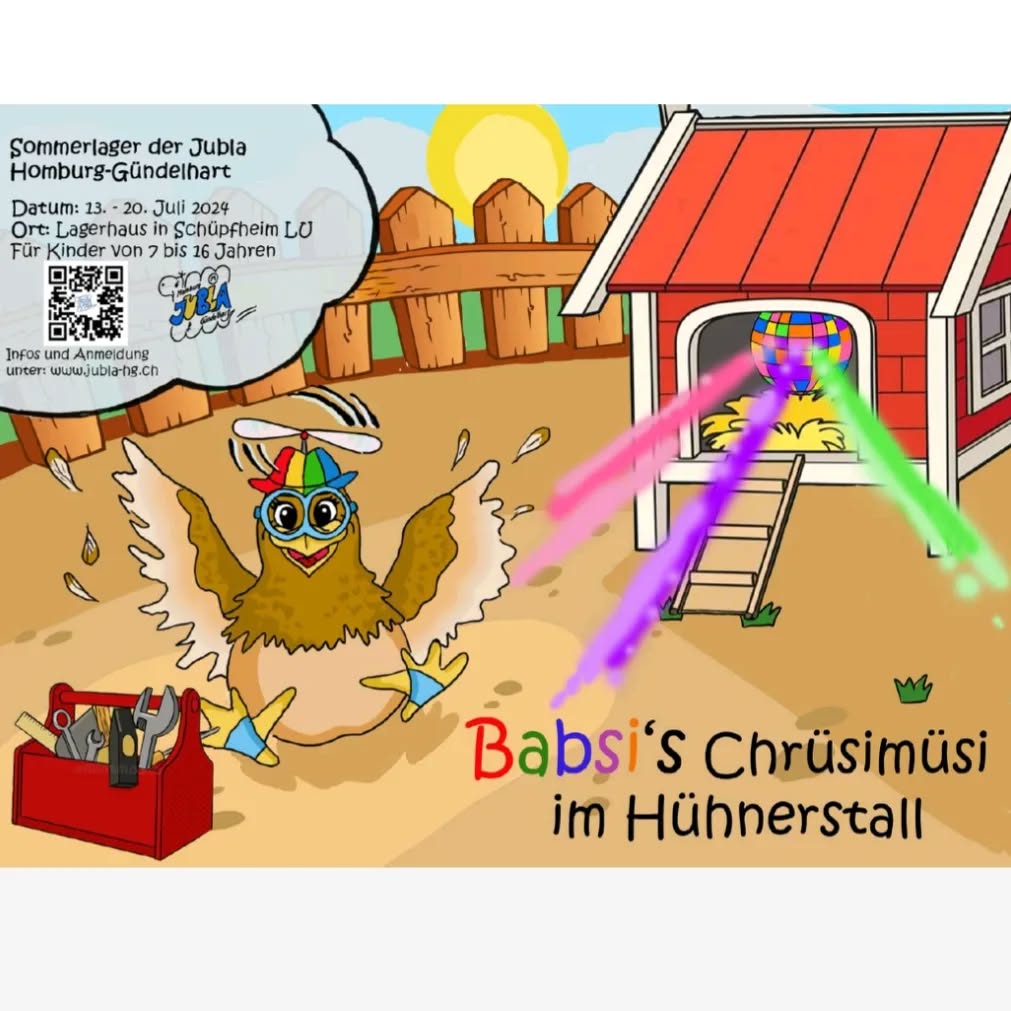 Bisch au mit debi im SoLa 2024?
Zeme begleited mir d Babsi durch ihres Chrüsimüsi im Hühnerstall 🐔 mir freued üs uf viel Teilnehmendi und e unvergesslichi Wuche mit de Babsi ☀️🤗