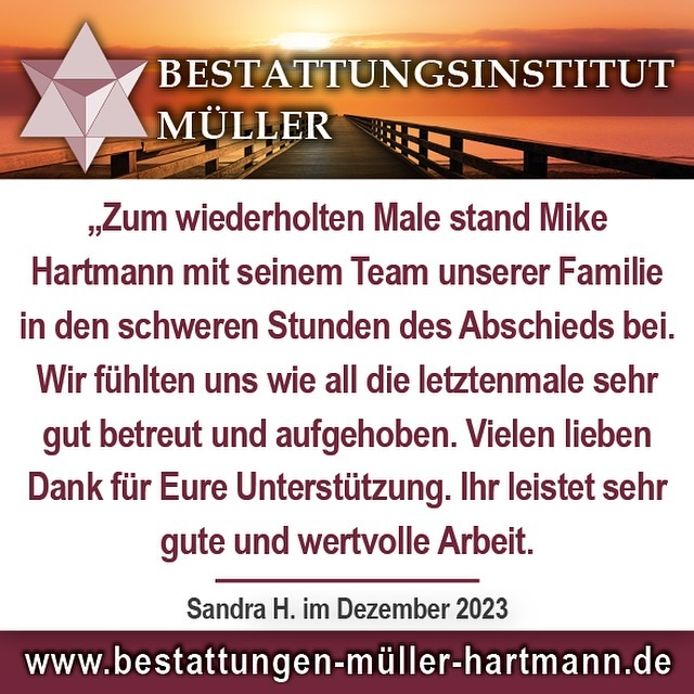 #danke für die tolle #bewertung !!! 🙏 Für einfühlsamen Beistand im Trauerfall … 🌿 Wir sind 24 Stunden in #donaueschingen für Sie da ! Ihr Bestattungsinstitut Müller .. #24h #soforthilfe #durchgehendonline #immererreichbar #erdbestattung #feuerbestattung #seebestattung #beistand #trauerfeier #bestattungsvorsorge #überführung #bestattungsinstitut #donaueschingen #bräunlingen #baddürrheim #kundenfeedback #rezension #googlerezensionen #googlebewertung #bewertung #kundenbewertung #5sterne www.Bestattungen-müller-hartmann.de