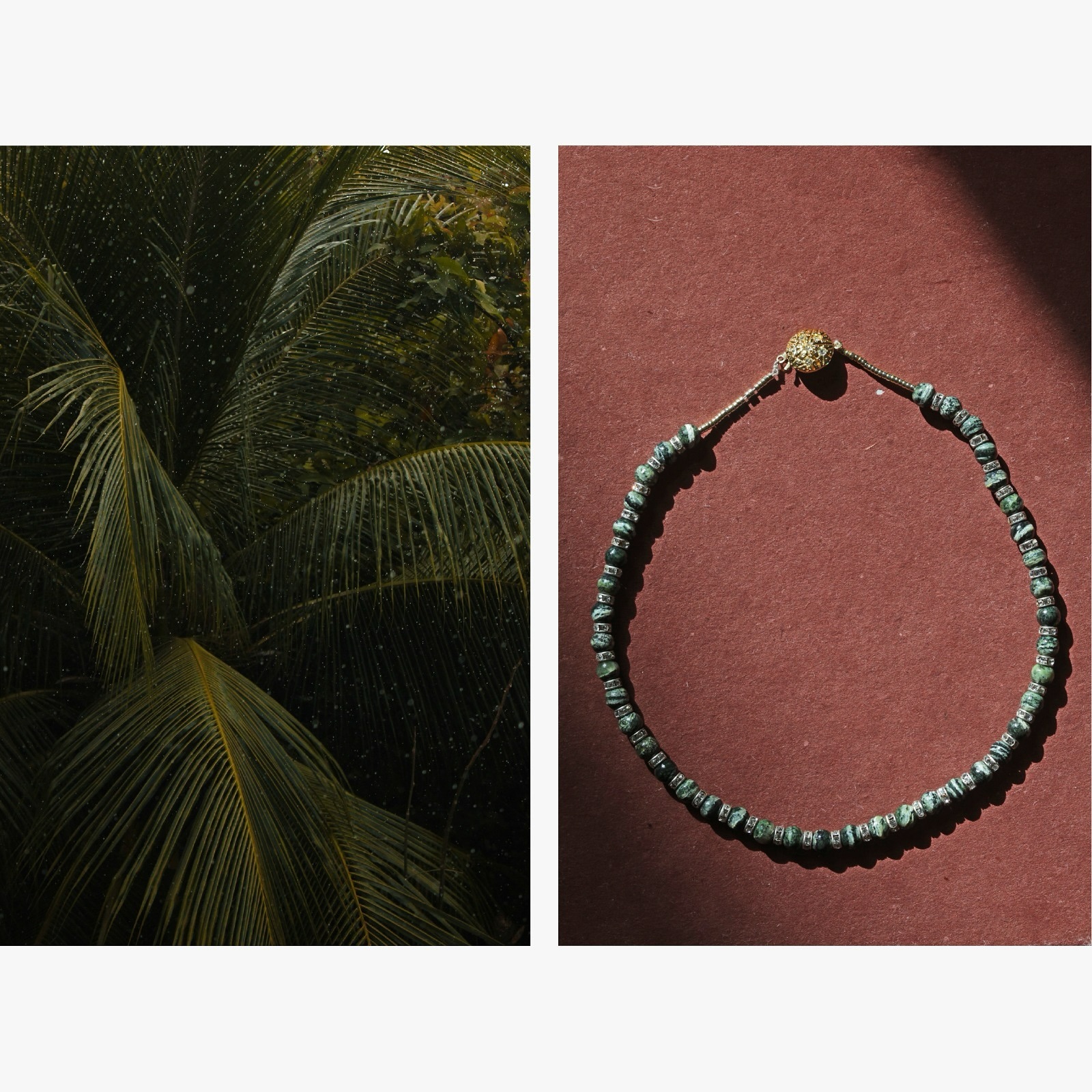 🦓 Green Zebra Jasper from Canada gemstone crystal necklace (bubble size: 6-6.5mm, gemstone level 1, 5a).
Heavy in weight. Between each gemstone goes crystal ring. Sophisticated and chic by look. Goes nicely together with street style as well with satin evening dress.
Mix and match to create your unique look! 💫 Explore more at https://sumotheia.etsy.com #GreenZebraJasper #GemstoneNecklace #CrystalJewelry #CanadianGemstones #ChicStyle #StreetFashion #EveningElegance #FashionAccessories #HandmadeJewelry #ShopEtsy #sumotheia #sumotheianecklace #necklace