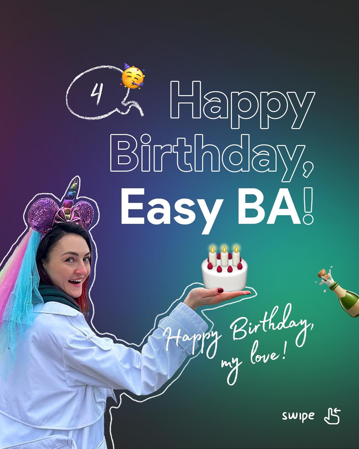 🦄✨ Once upon a time, in a magical land filled with unicorns and wonder, there was a girl named Iryna Hurska. She loved unicorns and dreamed of a place where everyone could feel happy and learn new things. That’s how EasyBA began! 🦄✨
Four (4!) years ago, I created this educational space for Business Analysts in IT. We’ve shared so many experiences and transformations together 🥹. As always, I’m here to provide you with:
1. A recap of last year’s achievements.
2. Exciting plans for the near future.
3. My heartfelt gratitude to you.
LAST YEAR, we:
1️⃣ Held an Offline Lecture in Warsaw titled “Just ‘Import’ Button. Oh, really?” The professional recording is available on my website.
2️⃣ Launched Online Programs - Video Lectures on the EasyBA website, offering structured online classes with quizzes.
3️⃣ Hosted the “Crafting Compelling Requirements Demos” offline event in Krakow, with a Video Program created based on it, priced at just $11 to make it accessible to everyone. More details can be found in my Stories Highlights.
4️⃣ Conducted the first-ever interview in EasyBA history with Iurii Homon, a Business Analyst influencer known for his BA Digest and @passionate.ba.
5️⃣ Collaborated with @mobidev_team to create YouTube videos about preparing for Business Analyst interviews at different levels (Junior, Middle, Senior).
Looking ahead, here’s how I can assist you in the COMING YEAR:
🔥 Private Consulting / Mentoring:
Need help with BA-related questions or stuck on a project? Reach out anytime.
🔥 Consulting for Companies and CEOs:
I can help with business processes, workflow, and organize private corporate education for your team.
🔥 Finalizing my book „Business Analysis in IT - is it easy?” in English, making it available worldwide.
🔥 Look out for my article in Blackmetric’s ‘BA Digest’ Magazine in July 2024.
🔥 Hosting educational online and offline workshops for BAs of all levels.
Let me know if there’s a specific topic you’d like me to cover for you.
And finally, a HUGE THANK YOU to all my loyal readers! Your support means everything. Feel free to leave a comment below to celebrate with me🥳. Sending hugs your way! 🫂
Yours sincerely,
Iryna 💚