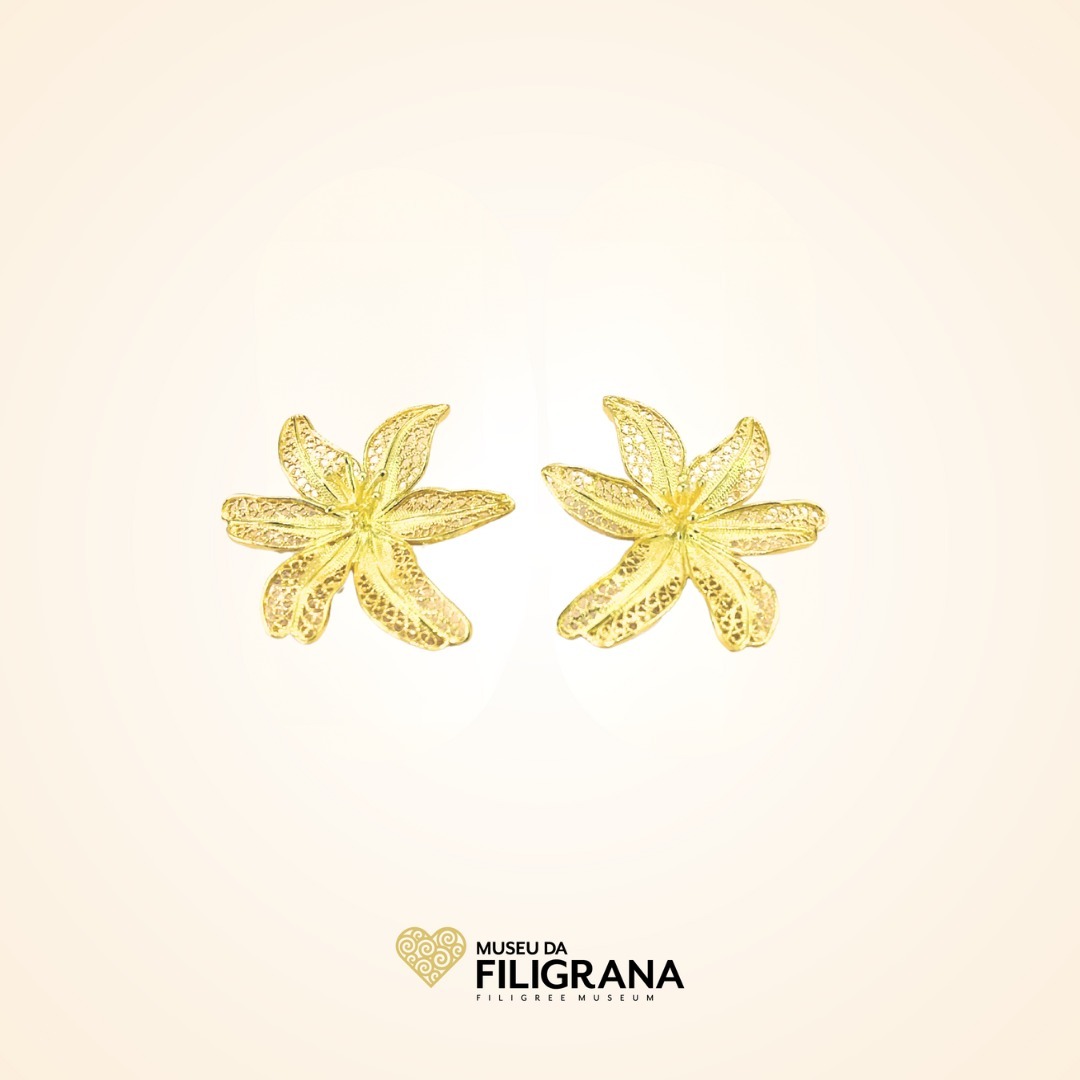 Anselmo 1910 apresenta na loja do Museu da Filigrana os brincos de filigrana em prata dourada.
Presenting at The Filigree Museum store the gold plated sterling silver earrings.
#brincos #pratadourada #flores #manual #filigrana #tradicional #portugal #earrings #goldplatedsilver #flowers #handmade #filigree #traditional