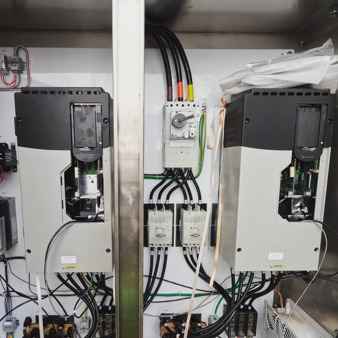 Shown is the VFD panel that powers the VT pumps.