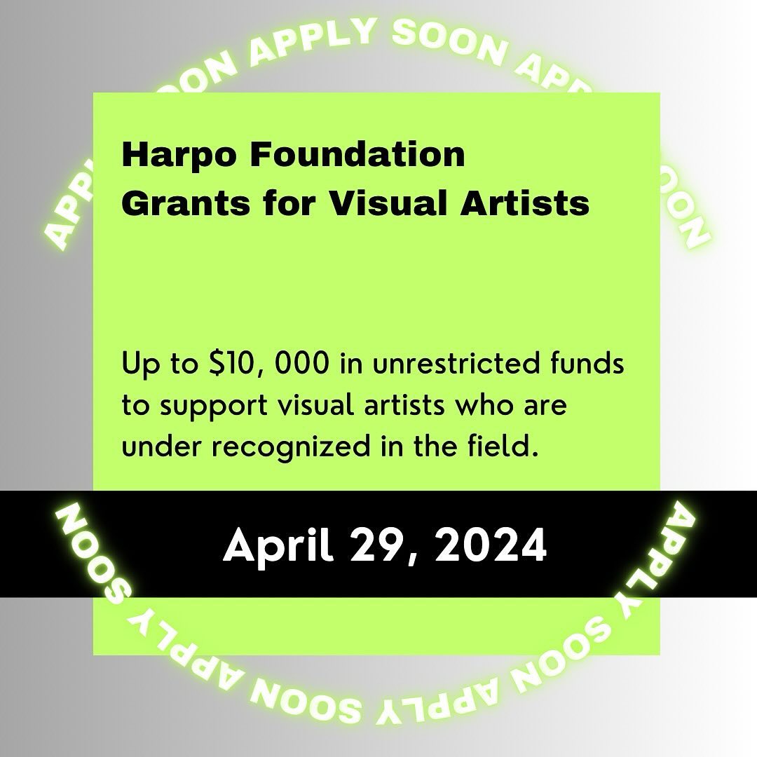 JUNE GRANTS
Up to $10,000
Artist ~ Unrestricted Funds
⏳ Due 4/29/2024
Harpo Foundation: Up to $10, 000 in unrestricted funds to support visual artists who are under recognized in the field.
@harpofoundation
https://www.harpofoundation.org/grants/grants-for-visual-artists/
#unrestrictedfunds #junegrants #artists #callforentries #deadline #grants #grantwriting #artprize #grantconsultant #grantpro #fundraising #development