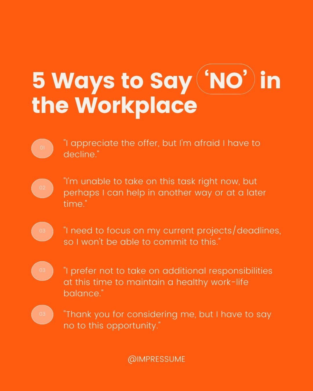 We have the right to say no without any guilt attached. With May being #MentalHealthAwarenessMonth, we are adopting the habit of choosing ourselves. Save these professional ways to say 'no' with grace."
#worklifebalance #workenvironment #workboundaries #settingboundaries #selfcare #selfcareatwork #9to5
