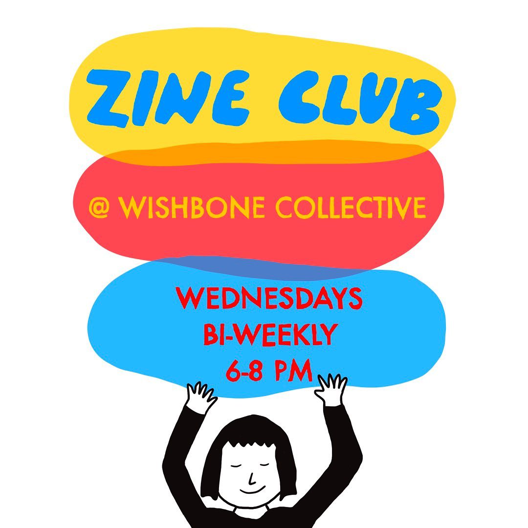 ✨ZINE CLURB is back this Wednesday 5/22! ✨
Come drop by and a zine in a low-stakes, collaborative environment! There will be a limited amount of community art supplies available, or bring your own.
Accessibility notes: Our studio is located at the top of a very old building and unfortunately is not wheelchair accessible. There will be seating and water available at the event. ❤️