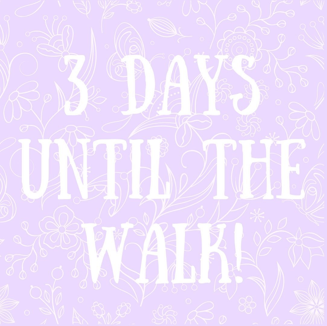 3 DAYS UNTIL THE WALK! Reminder tomorrow's spirit week theme is school merchandise and sport day! Please bring donations for the taping fundraiser during advisory 💜💜