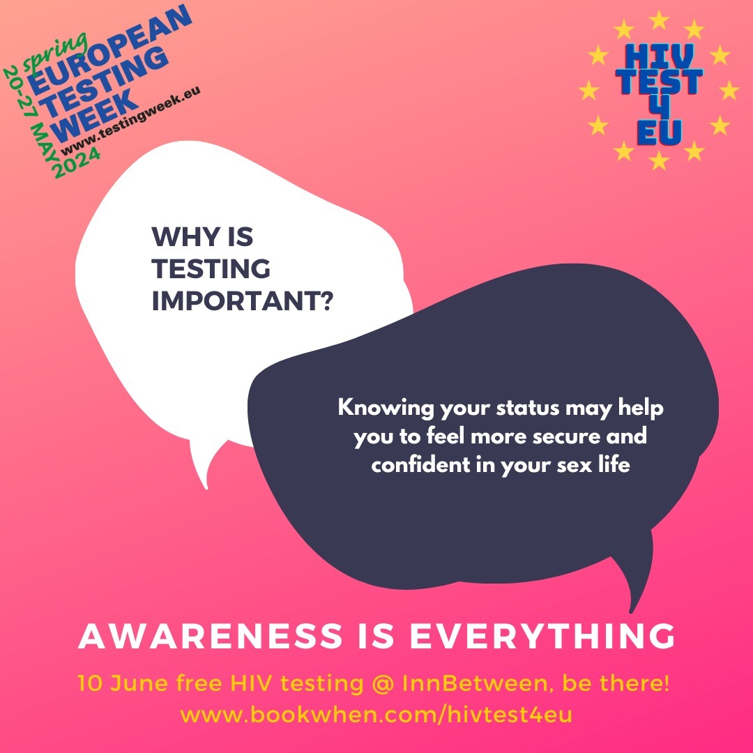 European Testing Week is almost over! But remember: knowing your status is not only about just the test and knowing the outcome, it is also about feeling in control and confident and can help you feel more free! 🔥
@eurotestweek @innbetween_maastricht @sexualsafetyum @onedayclinic
📆 Sign up for our testevent on 10 June
🔗 www.bookwhen.com/hivtest4eu