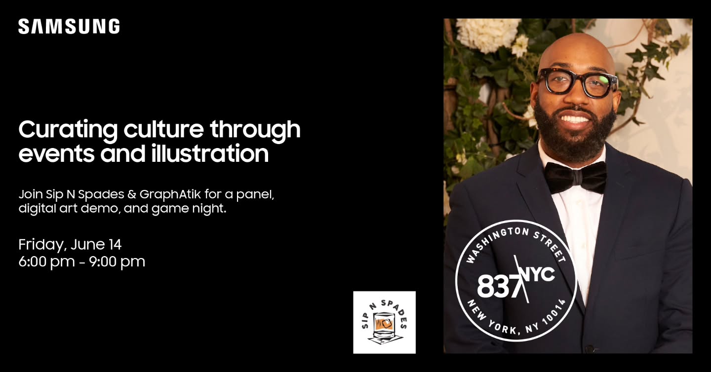Remember, Friday we are outside! Samsung is hosting Sip N Spades as we have a FREE panel & game night event in NYC! This will be a great evening of networking, games & celebrating our culture! Link in bio #SipNSpades #Samsung
