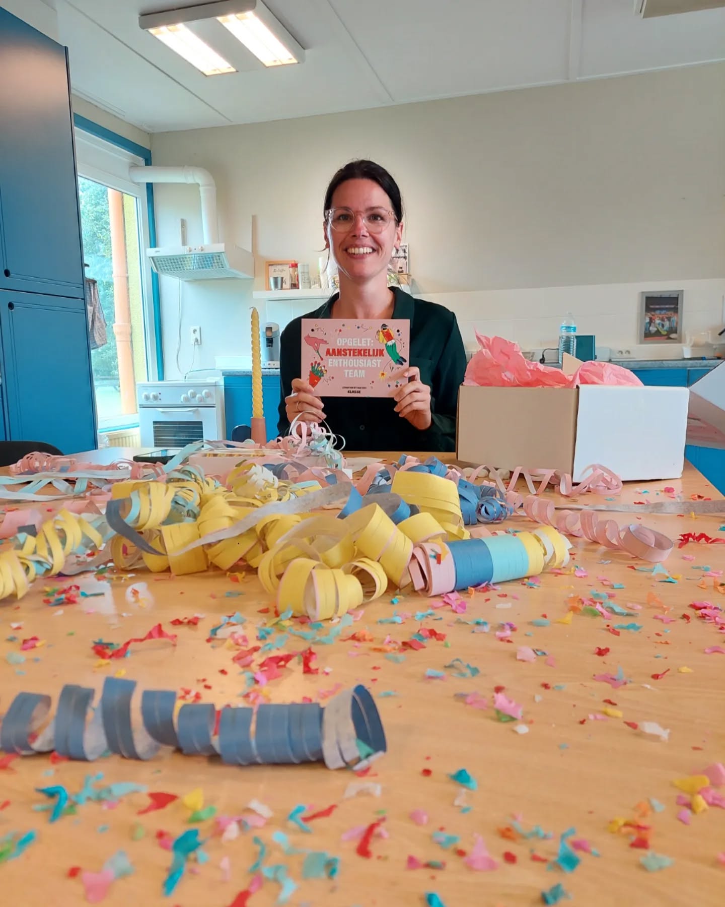 Onze coรถrdinator, Lynn, werd genomineerd voor leraar van het jaar! De titel 'de leraar van het jaar is een aansteker' past bij niemand beter dan bij haar. Daarom: dik verdiend รฉn bedankt om er altijd te staan voor ons team! ๐ @klasse_be