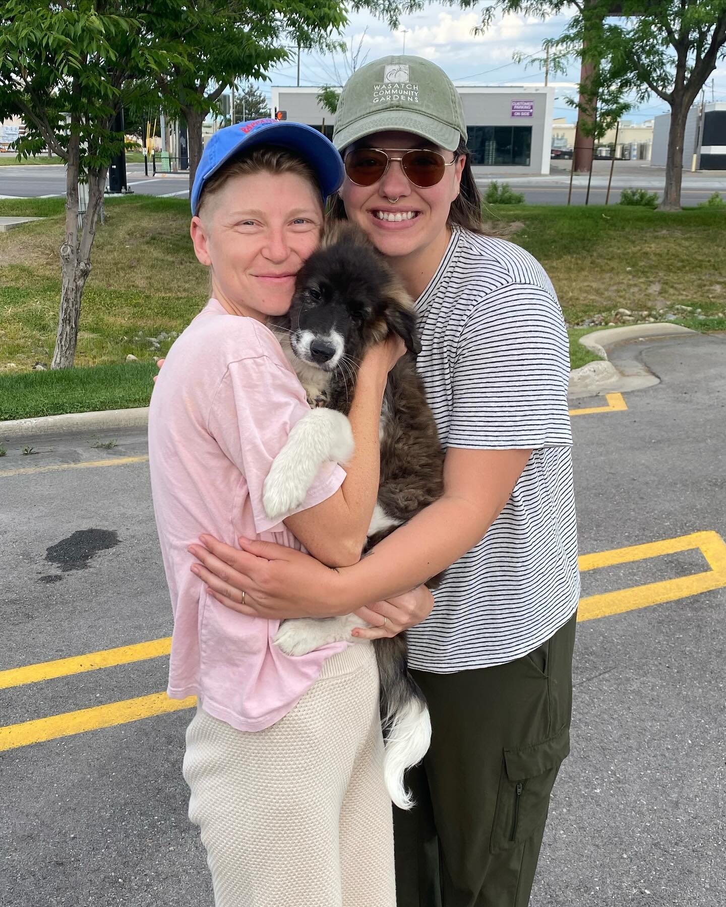 Puppies on puppies. Red Canyon is here to stay and Oquirrh couldn’t be happier. She is the same size and age as Blue Ridge when we got her and our hearts are breaking and healing every minute. She’s perfect.
She was rescued from @gprescueresourcesutmt - the most enjoyable doggo rescue we’ve worked with hands down. I highly recommend fostering with them!!! Her breed is a mystery but she is 100% angel sass and we will take it! She has a broken tail, staph, and subsequent skin infection, but is on the road to recovery. Welcome to Two Mom Sanctuary, Red.