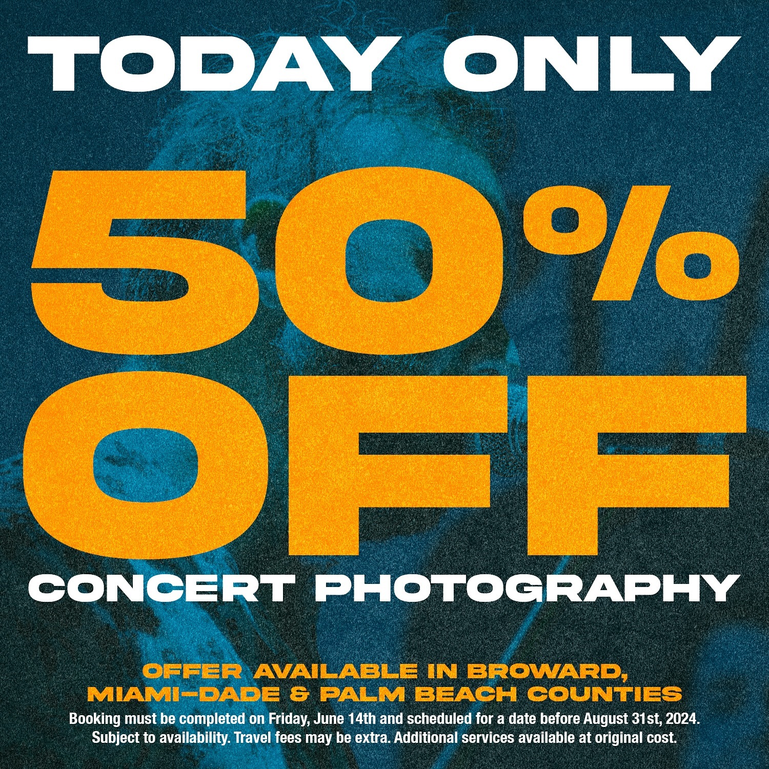 Well, THIS is a huge deal.
No joke. Book TODAY ONLY and get HALF OFF concert photography, for any available date through August 31st.
DM for more details or to book your date.
#concertphotography #southflorida
Pictured: @waterplant_band at @toughtimes