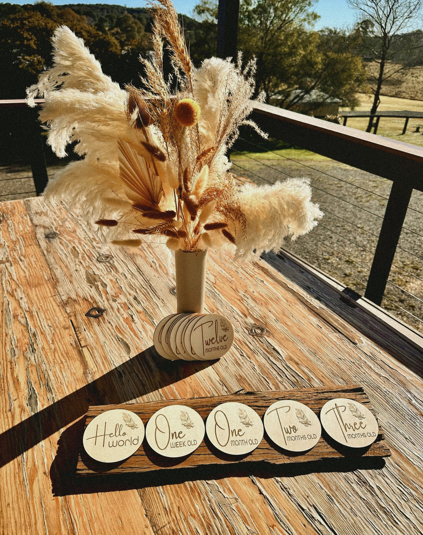 Celebrate every precious moment with our unique wooden milestone discs!
Introducing our "Fallen Feather" range 🪶
With our beautifully crafted milestone discs, you'll never miss a moment of capturing your little one's development each month! Perfect for photoshoots, these plaques add a special touch to your memories...plus, we can even personalise them with your baby's name for that extra custom charm that we love to see ❤