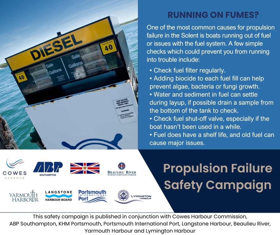 The Propulsion Failure Safety Campaign continues! This month we're focusing on the importance of fuel, and ensuring systems are running smoothly as to not get caught out!😳 These simple tips and tricks will help you on your way.
We have waste oil facilities available for vessel owners registered with us. For more information, feel free to give us a bell!
Happy boating!⛵️🚤⛽️