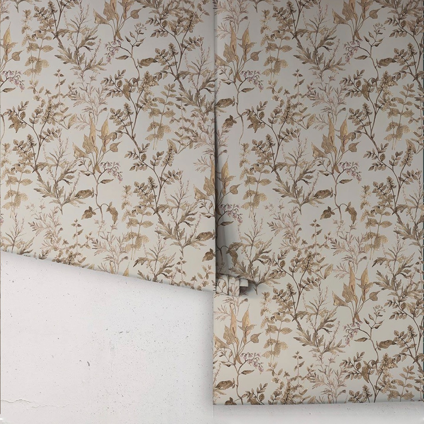 Introducing 'Antique Botanica'
wallpaper which features a captivating blend of light and shadow that creates a harmonious and enchanting scene with vintage charm. The hand painted flora in sepia hues transport you to a serene woodland, where everything from lords & ladies to mugwort, water mint and liquorice plants grow and dance in the summer sun.
Antique Botanica is available in 5 different colour ways , Linen, Antique Grey, Green Navy and Stone
My wallpaper designs are available to purchase Worldwide from @miltonandking.
Sourced from FSC Certified Forests and printed with water-based ink. Non-wovens are earth friendly, and totally 100% vinyl-free.