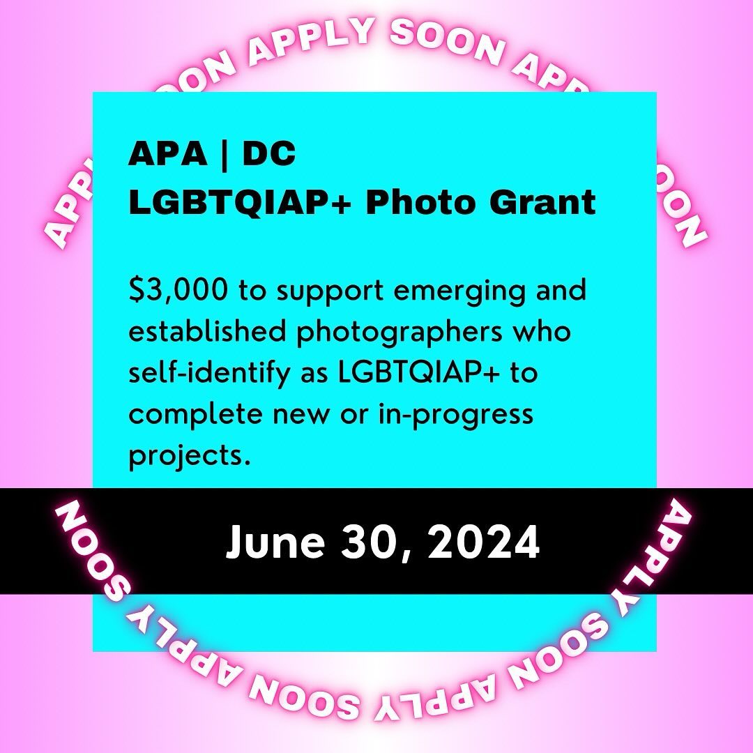 JUNE GRANTS
$3,000
LGBTQIAP+, Photographers
⏳ Due 6/30/2024
$3,000 to support emerging and established photographers who self-identify as LGBTQIAP+ to complete new or in-progress projects.
https://www.apadc.com/grant
#unrestrictedfunds #junegrants #artists #callforentries #deadline #grants #grantwriting #artprize #grantconsultant #grantpro #fundraising #development #lgbtqiap #photography