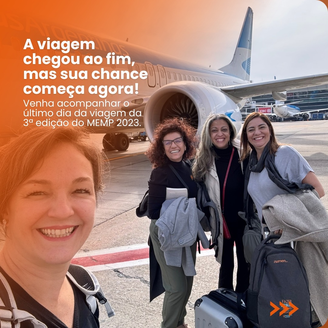 A viagem chegou ao fim, mas sua chance começa agora!
Venha acompanhar o último dia da viagem da 3ª edição do MEMP 2023.