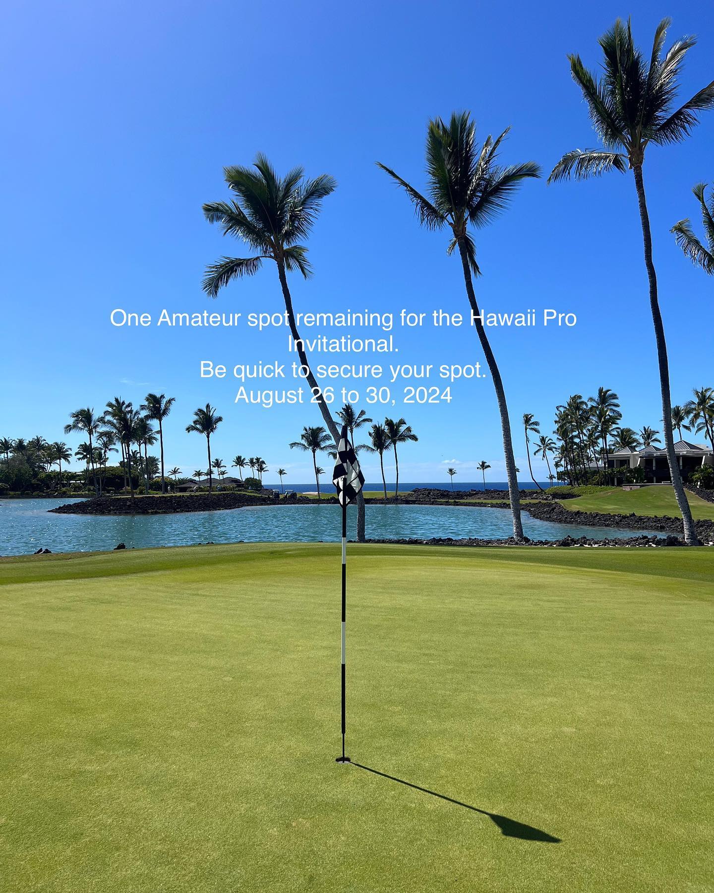 Last Amateur spot for the 2024 event remaining. First in best dressed.
If you are after a week away with amazing golf in a post card setting get in touch now.
#proam #hawaii #golftournaments #tourlife #pacificgolfmanagement #puregolftours
