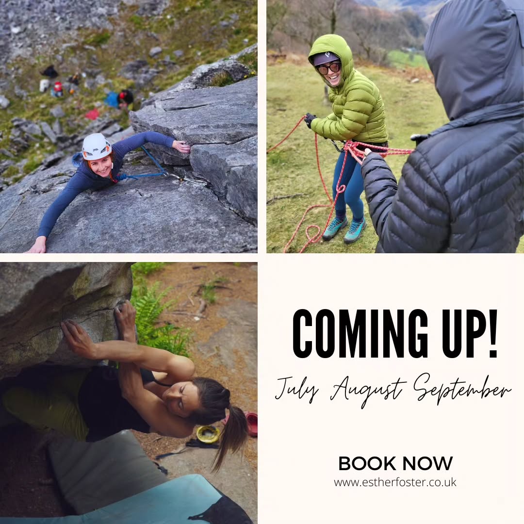 JULY AUGUST SEPTEMBER
Group workshops and courses are filling up - here’s an overview of what I have on offer over the next few months.
Master those beached whale 🐋 boulder top-outs, fall on your own trad gear(!), move better on rock 🤔 , join instructor courses🪢, or get started with trad climbing 🧗♀️….there’s something for everyone!
And for a small business owner like me.....your likes, comments, shares and bookings are massively appreciated. 🙏
Despite running my business for the past 8 years, I honestly still get a warm, fuzzy feeling every single time someone books with me or shares what I do with others. 😊 Thank you!
@ami_professionals
@mtntraining
#lakedistrictclimbing
#tradclimbing
#lakedistrictbouldering