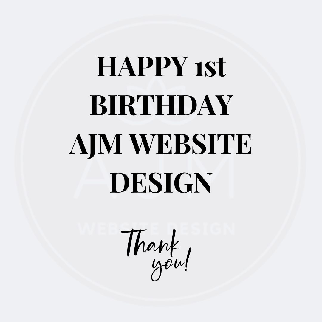 Happy 1st Birthday AJM Website Design!
Thank you to all my clients so far who have trusted me with their websites and other marketing needs. This has been one hell of a journey and I am loving every minute.
So grateful for the position I am in being self employed.
#SelfEmployed #SmallBusiness #SmallBusinessSurrey #BusinessBirthday #1yearinbusiness