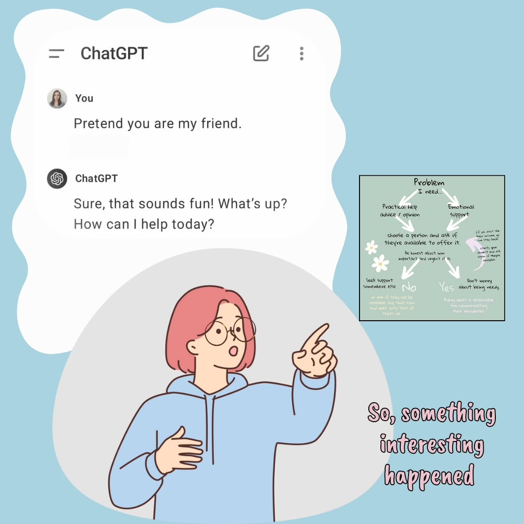 Emotional support is about letting the other person know that we hear them and that their feelings make sense. It really comes down to "you are feeling xxx because yyy and it makes sense" It's the opposite of saying, "come on, it's not a big deal. People have worse problems." etc.
Protip: you can also use it as a coping strategy. Imagine you're talking to your inner child, helping them make sense of your/their experience. (If one can feel comforted by ChatGPT, then an inner dialogue is way more powerful ❤️🩹)
Another interesting point is that you can, by all means, do what I did here in an organic conversation with a person; specify that what you need right now is emotional support and not solutions and give them another shot😉
#emotionalsupport #youremotionsarevalid #boundaries #relationships #adhdstruggles #coping #chatgpt