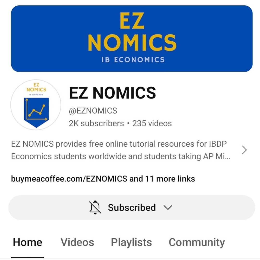 EZ NOMICS just hit 2,000+ subscribers!
The channel now has over 220,000 views!
I am very humbled to see the channel reach so many students and teachers while being supported by a global online community that has used and promoted it. Thank you!
It's fantastic to see support from over 85 nations!
Africa: Egypt, Eswatini, Ethiopia, Ghana, Kenya, Mauritius, Morocco, Nigeria, Senegal, Somalia, South Africa, Sudan, Tanzania, Tunisia, Zambia, and Zimbabwe.
The Americas: Argentina, Aruba, Brazil, Canada, Chile, Colombia, Curaçao, Ecuador, Mexico, Peru, St. Kitts & Nevis, and the United States.
Asia: Bahrain, Bangladesh, Cambodia, China, Hong Kong, India, Indonesia, Iraq, Japan, Jordan, Kazakhstan, Laos, Lebanon, Malaysia, Maldives, Myanmar (Burma), Nepal, Oman, Philippines, Qatar, Saudi Arabia, Singapore, South Korea, Sri Lanka, Taiwan, Thailand, Türkiye, the United Arab Emirates, and Vietnam.
Europe: Andorra, Armenia, Austria, Belgium, Bulgaria, Czechia, Denmark, Finland, France, Germany, Greece, Ireland, Italy, Latvia, Lithuania, Malta, Moldova, Monaco, the Netherlands, Poland, Portugal, Romania, the Russian Federation, Serbia, Slovakia, Spain, Sweden, Switzerland, and the United Kingdom.
Oceania: Australia and New Zealand.
The channel now features 235+ video tutorials.
I'll be creating more video tutorials, math practice content, real-world examples content, and overviews of engaging economic board games this summer break, so stay tuned!
#ibeconomics #economics #ibecon #internationalbaccalaureate #internationalbaccalaureatediplomaprogramme #microeconomics #macroeconomics #economiceducation #youtubechannel #youtubeeducation #advancedplacement #onlinelearning #economy #ibdp #internationaleducation #internationalstudents #internationalschools #onlinelearningcourse #youtubecreator #onlineclass #onlinecourses #onlineeducation
