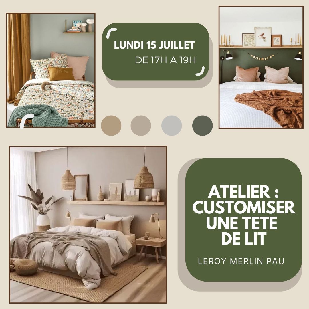 Hello !
J'espère que vous allez toutes et tous très bien !
@leroymerlinpau et son équipe, m'ont confié la mission d'animer l'atelier CUSTOMISER SA TETE DE LIT, depuis quelques semaines.
Si vous avez envie de renouveau dans votre chambre à coucher, que vous ne savez pas comment changer de déco autour de votre lit, de dynamiser une tête de lit, venez me rencontrer lors de l'atelier qui se déroule chez Leroy Merlin à Pau, Lundi 15 juillet de 17h à 19h et nous parlerons ensemble de votre projet !
A très vite !
Belle journée 😊
#leroymerlin
#decoratriceinterieur
#aménagementintérieur
#rénovation
#deco
#decoration
#chambre
#tetedelit
#paumaville
#paysbasque