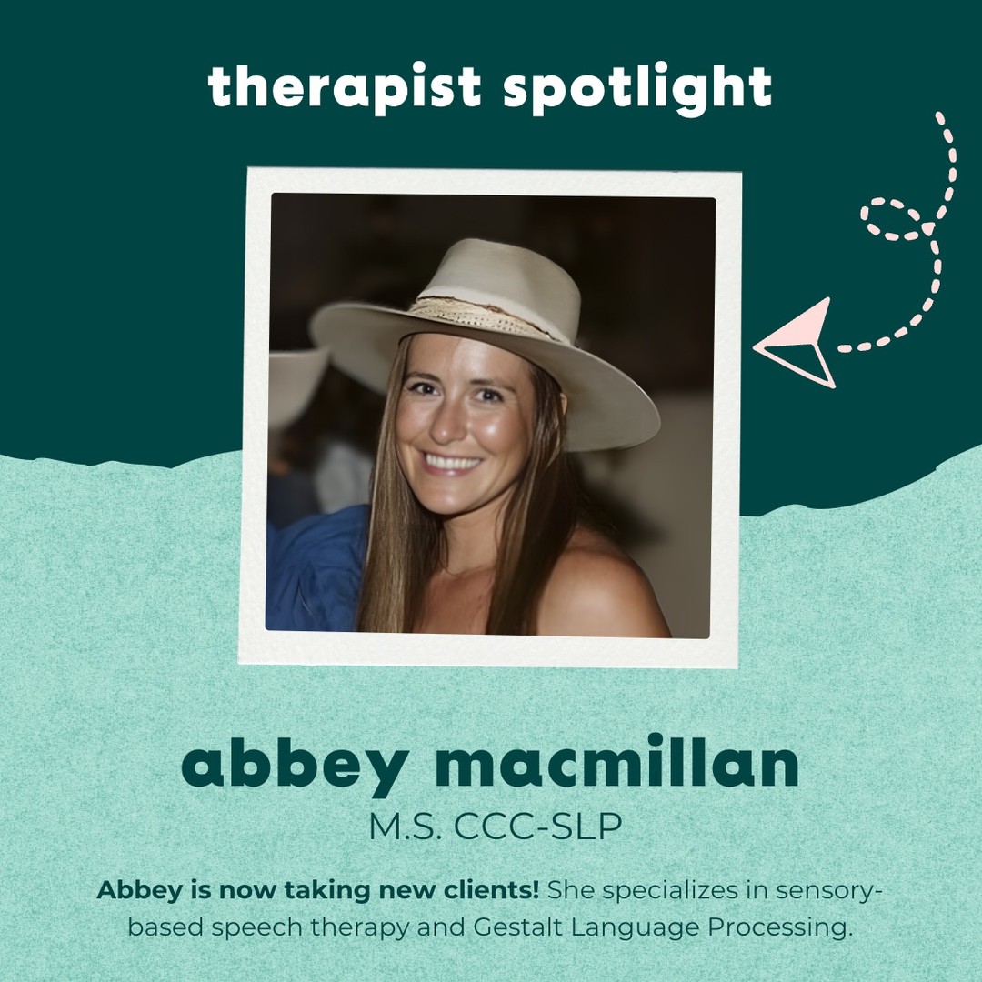 Abbey MacMillan, our Speech-Language Pathologist and Director of Therapy Operations, specializes in sensory-based speech therapy and Gestalt Language Processing. Abbey embodies our Trailhouse values and has been working hard behind the scenes. Now, she's ready to take on new clients.
Building genuine connections with clients and families is at the heart of Abbey's approach. She meets everyone where they are in their journey, engaging with children holistically and recognizing their unique strengths. Abbey will be leading playgroups and offering individual speech therapy services. Feel free to email us for more information.