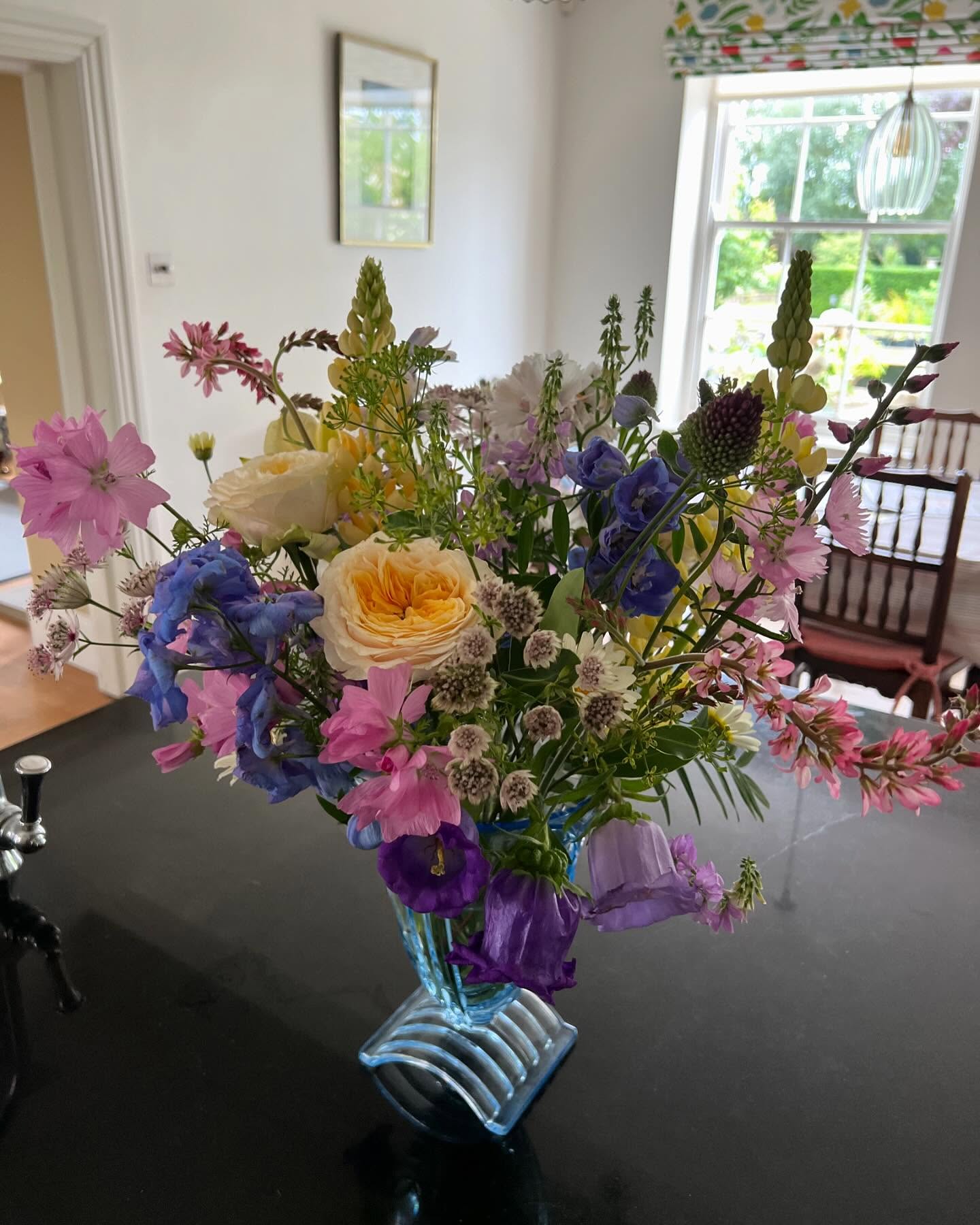 Flowers for the house straight from the garden, tastefully arranged by @elaine_hadfield_floral_design, snapshots of the long border where the ‘Chelsea chopped’ perennials are finally flowering and today we welcomed a group of 30 visitors from Leeds U3A. Always a pleasure to show people round and discuss all things horticultural. #summergarden #perennials #cutflowersfrommygarden