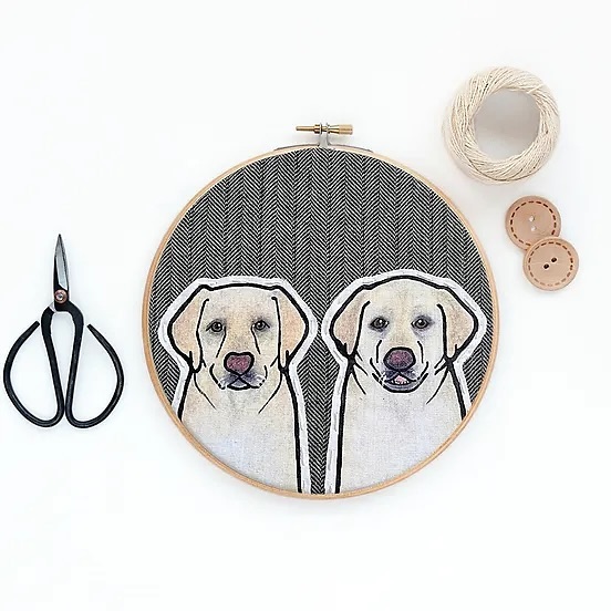 We've been posting a lot of new colorful fabrics - but you can still get your pet portrait stitched onto our traditional tweed fabric! And here's a teaser for a beige tweed portrait we'll be releasing soon!! For those of you requesting a lighter, brighter background to go with your home