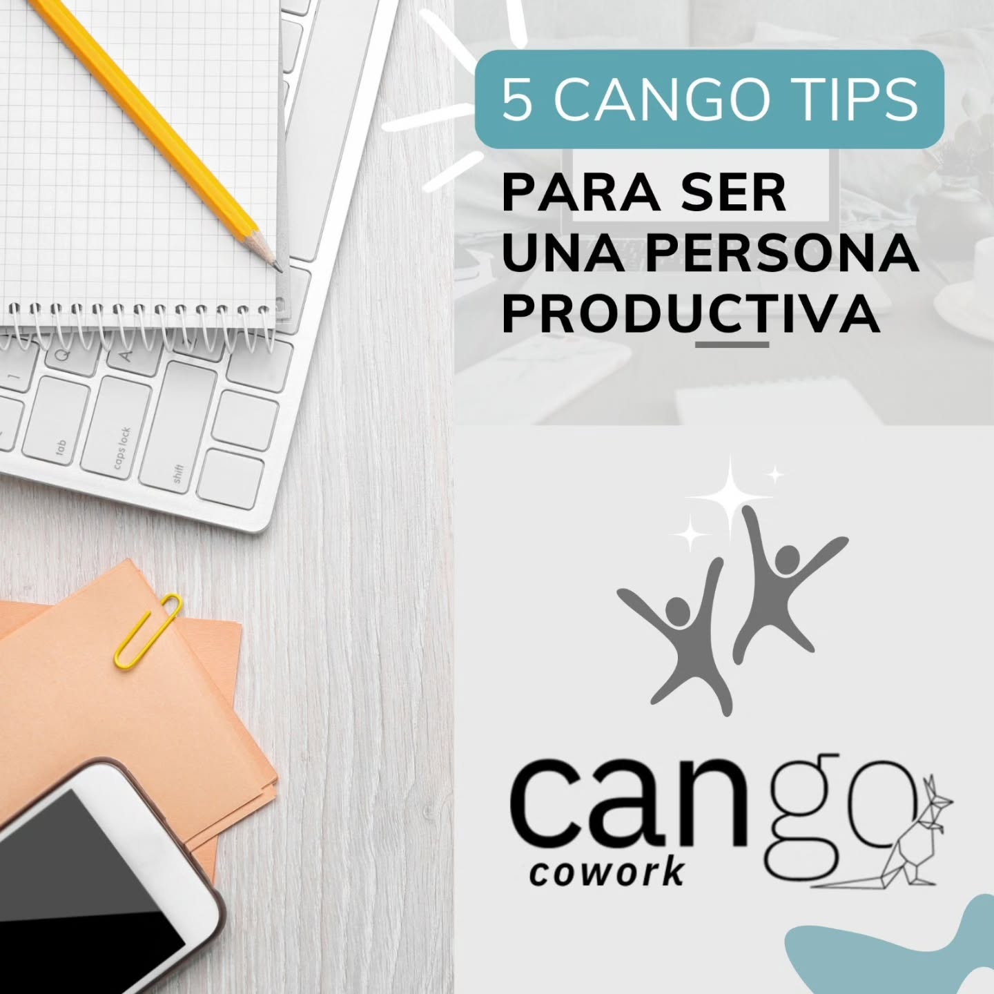 Día a día observamos a nuestros Coworkers esforzarse mucho para llevar adelante sus sueños y emprendimientos. 💕
A veces necesitamos que algo o alguien nos motive y dirija por un buen camino hacia el éxito.
En Cango Cowork queremos darte ánimos con mucho cariño y compartir estos 5 consejos para que puedas alcanzar más rápido tus resultados.
Esta no es la única fórmula que existe, pero si la complementas con perseverancia, inteligencia emocional, sabiduría, resiliencia, tolerancia a la frustración, disciplina, trabajo en equipo, ¡ACTITUD! Puedes lograr un excelente avance para impulsar tu rutina laboral.
¿Qué otros Tips conoces?
Nos encantará leerte mientras nos tomamos un café de grano☕....o si prefieres ven a tomarte uno con nosotros! Estamos ubicados en Diego de Velásquez 2079, Providencia. Entre metro Los Leones y Pedro de Valdivia.
Estás invitadísimo/a a conocer nuestro Cowork! 🦘
Cango Cowork
El Cowork más productivo de Providencia.
www.cangocowork.cl
+56 9 97102976
contacto@cangocowork.cl