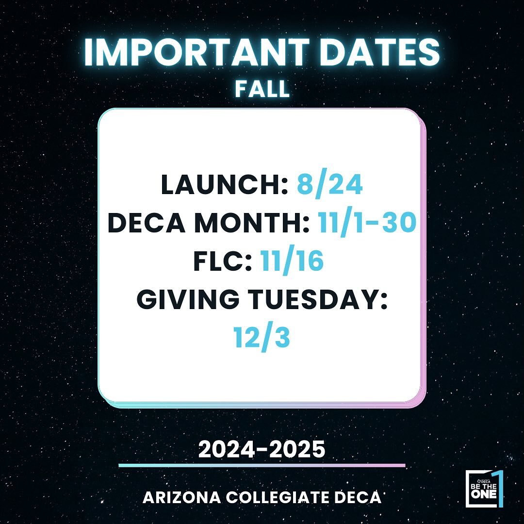 Stay up to date this fall semester! We have many conferences planned to help you “Be the One”. Please note that dates can be changed or added!