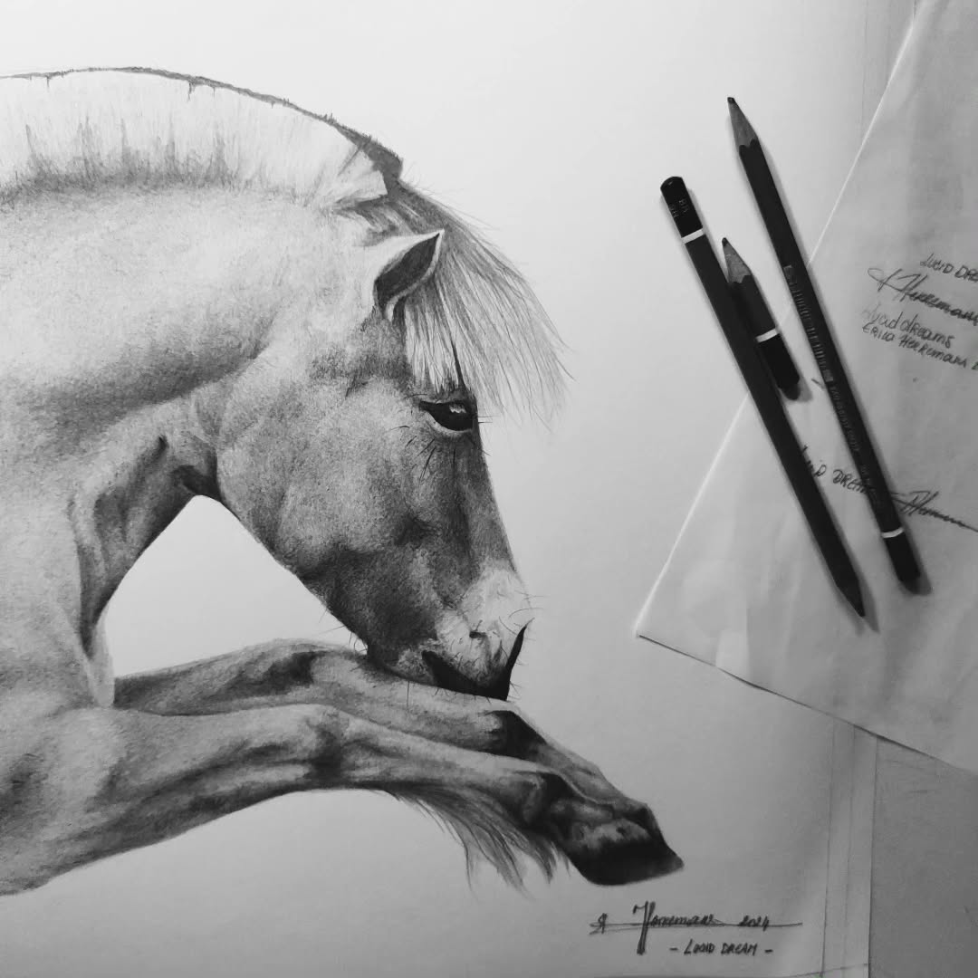 Uitbouwen portfolio: CHECK ✔️
Gelukkig heb ik een fotogenieke pony!
Ook altijd gedroomd van een tekening van jouw (verzorg) paardje? Stuur me even een berichtje voor de mogelijkheden 😉
#atelierbyerica #drawing #pencildrawing #horseportrait #mystaedtler #art