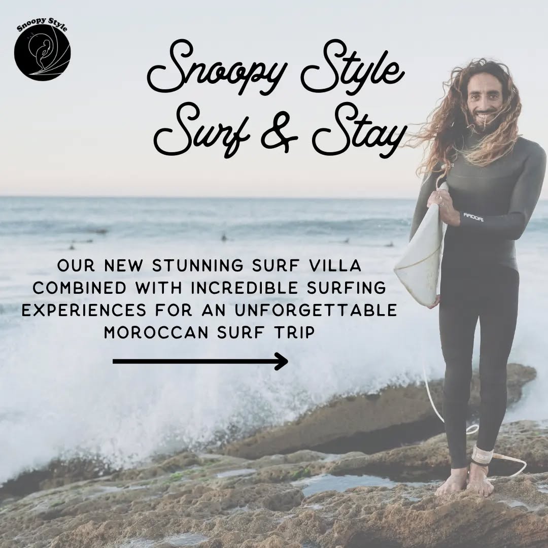 Surf & Stay Packages - NEW Surf Villa!
Check out my upgraded, all-inclusive Surf & Stay package for your unforgettable Moroccan surf trip.
✔️Amazing surfing
✔️NEW stunning accommodation
✔️Delicious food
✔️Incredible waves
✔️Best surf holiday - totally Snoopy Style.
Book now at www.snoopystyle.com or DM me for more detail
#snoopystyle #surfandstay #surf #surftrip #winter #morocco #taghazout #agadir #surfguiding #surfcoaching #surfsup #surfer #surflife #moroccotravel #moroccotrip