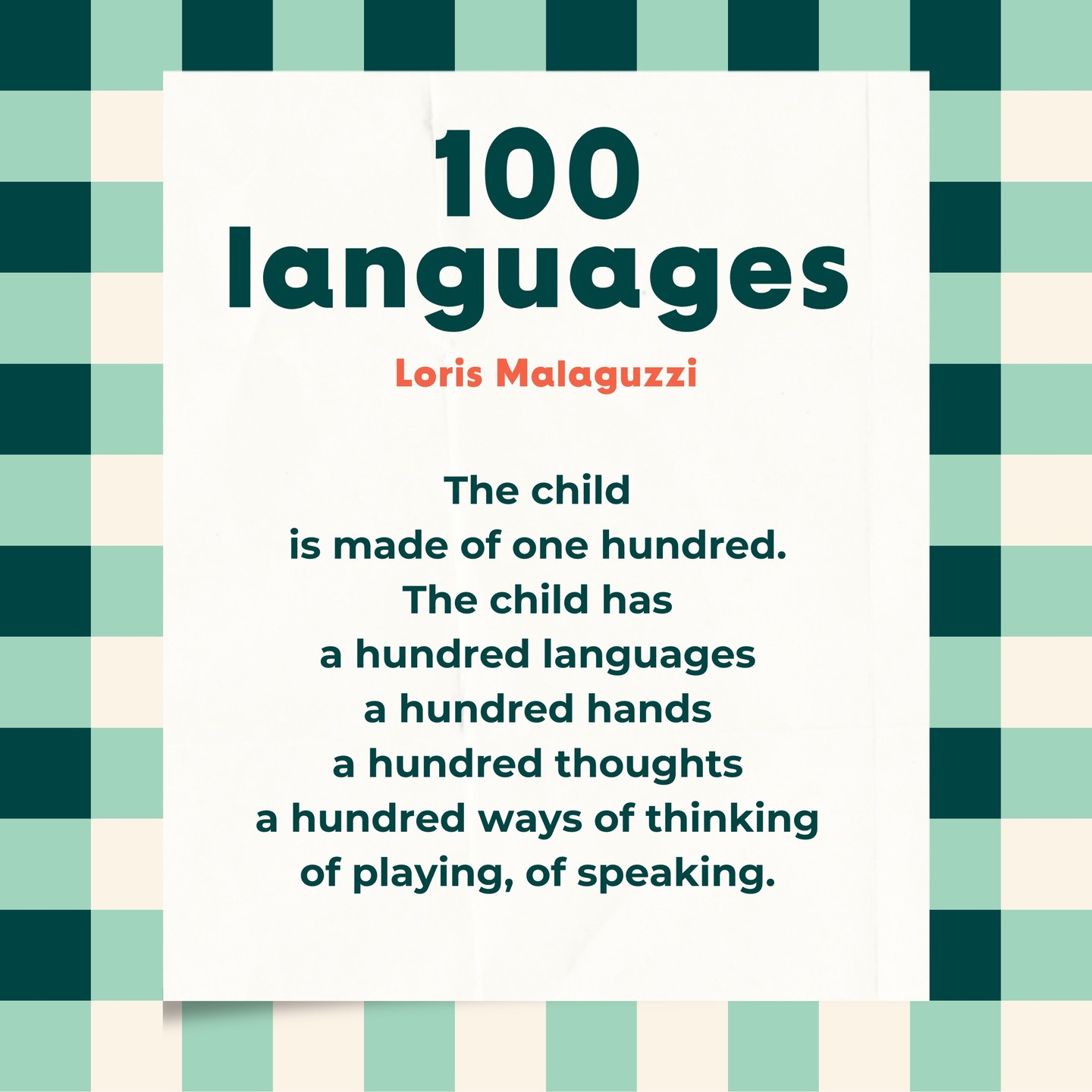 By letting kids lead, we get the chance to see the world through their eyes and experience the power of their creativity. Whether they communicate through words, gestures, art, music, or play, every form of expression is precious and deserves our nurturing.
We strive to listen with open hearts and minds, encouraging explorations, dreams, and discoveries without limits.
Let’s show our children that their hundred languages are always there, ready to be celebrated.