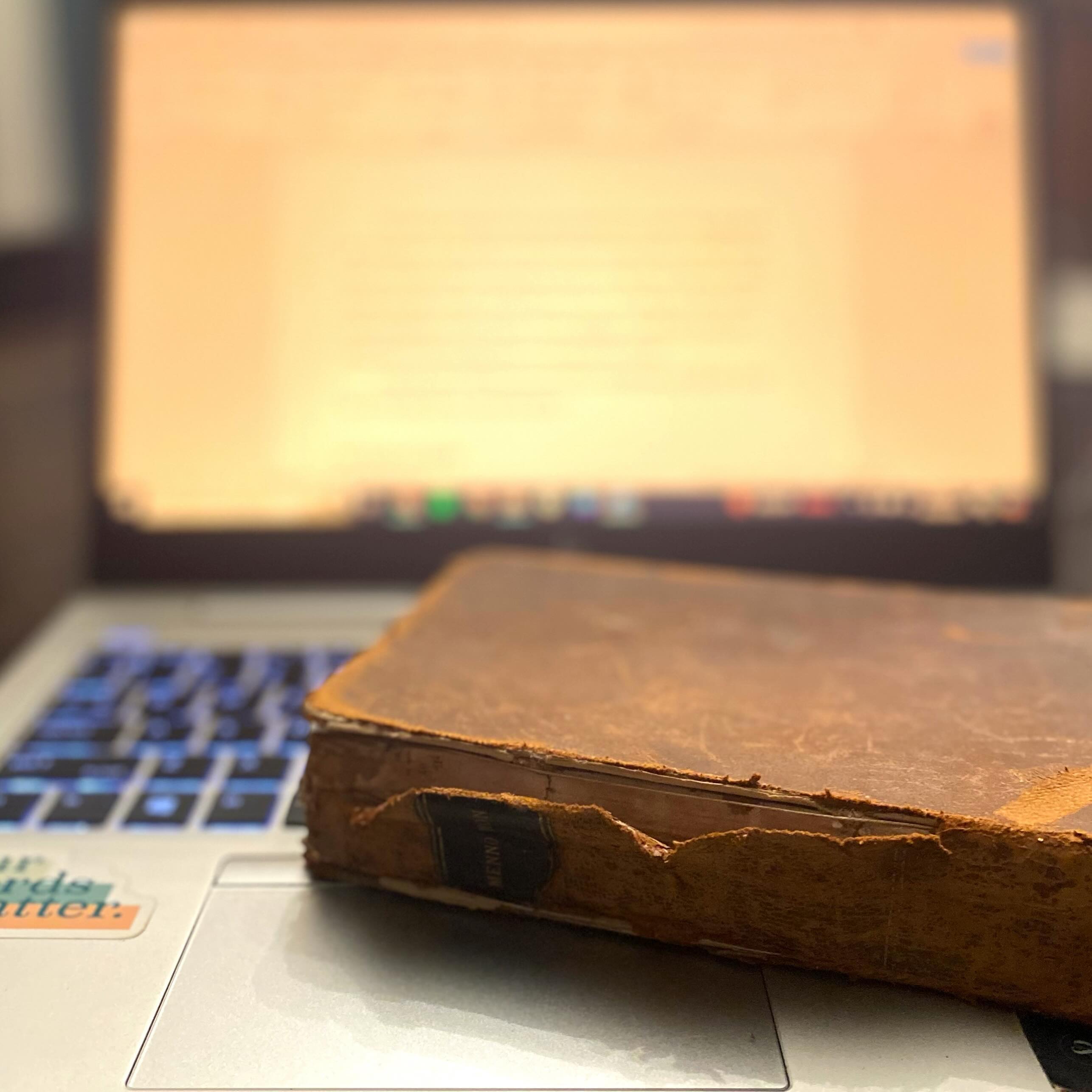 Nerd level unlocked: being able to use the oldest book I own - first printed in 1565, but regretfully I only own a tattered copy of the 1869 edition - to write a paper with a much more modern means of publication. This is a dream.
Challenge: it’s hanging on by a thread. Literally. It’s sewn together with threads.