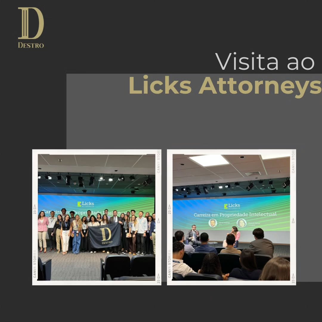 Na última quinta-feira (25/07), a Destro realizou uma visita ao @licks.attorneys, escritório especialista em Propriedade Intelectual (PI).
Na oportunidade, foi possível conhecer a infraestrutura, rotina e cultura do escritório. Além disso, houve a realização de uma palestra excepcional, ministrada pelo Dr. @gabomathias e Dra. @vicveiga, momento em que compartilharam as suas experiências em PI.
O evento trouxe uma tarde de aprendizados, no qual foi tratado sobre as formas de atuação, construção de carreira e os deslindes presentes na PI. Com um bate-papo descontraído e estimulante, proporcionaram um fomento na busca por conhecimento, trazendo grandes enriquecimentos acerca dos temas tratados aos presentes.
Inspirando soluções.
Promovendo mudanças.