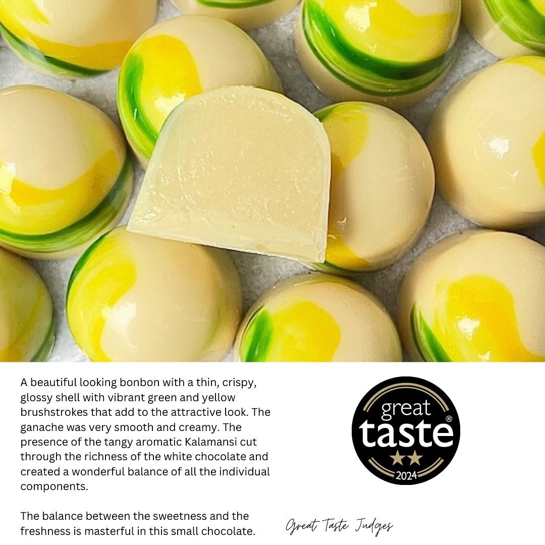 Super thrilled to have received an award for each of our entries from @guildoffinefood following the Great Taste Awards 2024 🏆🍫⭐️⭐️
Thank you to all our brilliant customers, friends and event organisers who have been supporting us over for the past three years and extending our gratitude to all the Great Taste Awards 2024 judges for their invaluable feedback and compliments on our entries ✨
Here are some of the comments we’ve received following the results…
#greattasteawards #guildoffinefood #greattasteawards2024 #awardwinning #awardwinningproducts #finefood #finefoodchocolate #beantobarchocolate #artisanchocolate