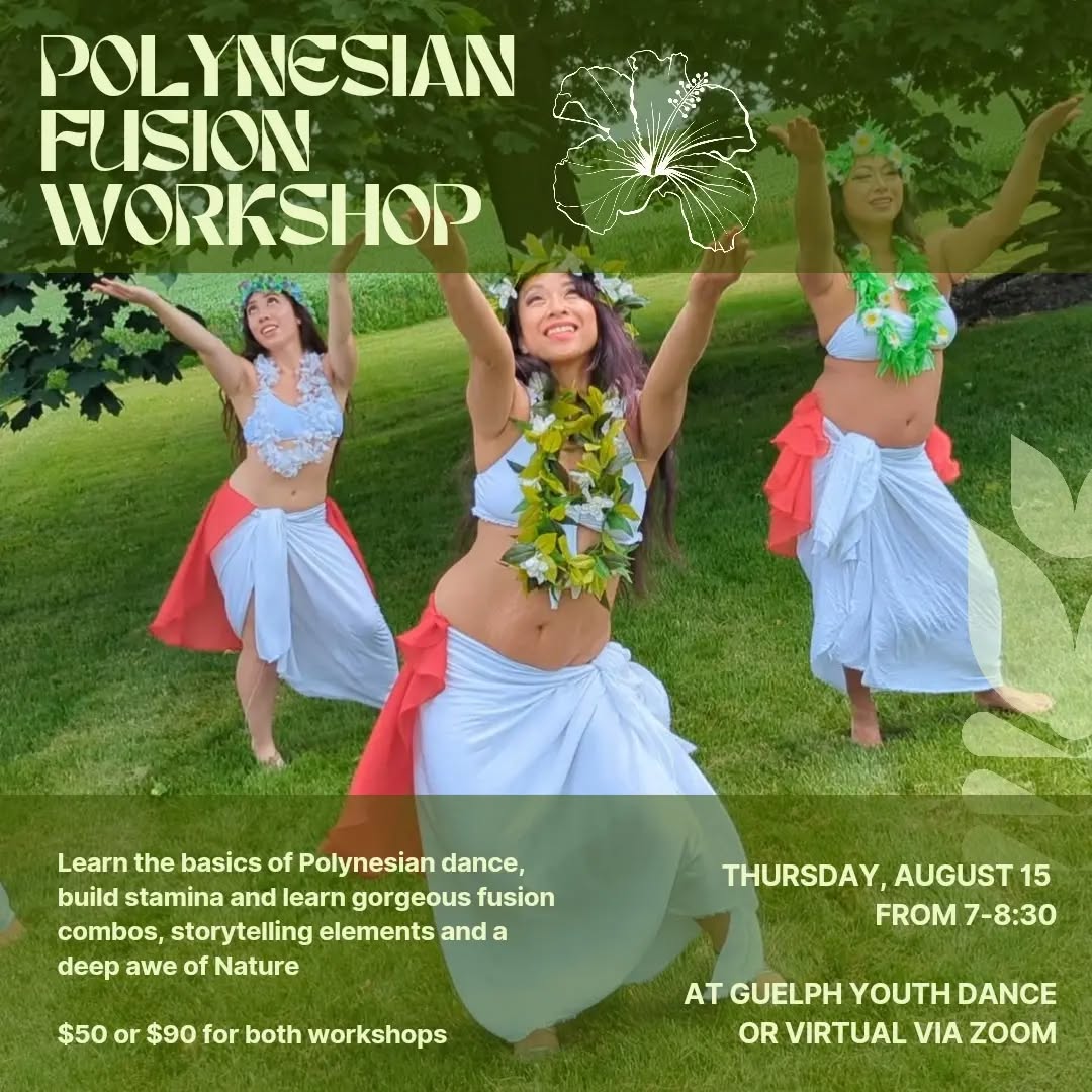 🌅 Back 2 Back Summer Workshops with Ishra!
Thursday, August 15th
🔥 Liquid Fire - 5:30-7:00
🌺 Polynesian Fusion 7:00-8:30
$50 each or $90 for both!
In person at Guelph Youth Dance (air conditioned!), online and recordings will be up till the end of summer!
Email ishrablanco@gmail.com to register!
#BellyDance #BellyDanceGuelph #GuelphDance #GuelphDanceStudio