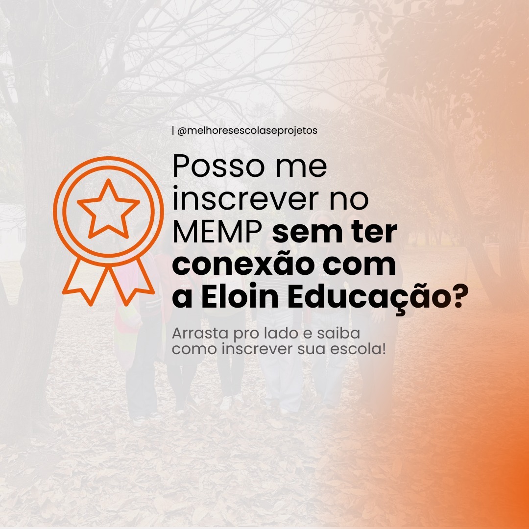 Afinal, Posso me inscrever no MEMP sem ter conexão com @eloineducacao ?
📌A resposta é: Não! Isso porque é necessário estar integrado em um projeto escolar para que sua escola esteja automaticamente legível para participação.
Mas fique tranquilo, ainda dá tempo de atribuir um de nossos projetos na sua escola ou ser um apoiador!
📧Entre em contato conosco eloin@eloin.com