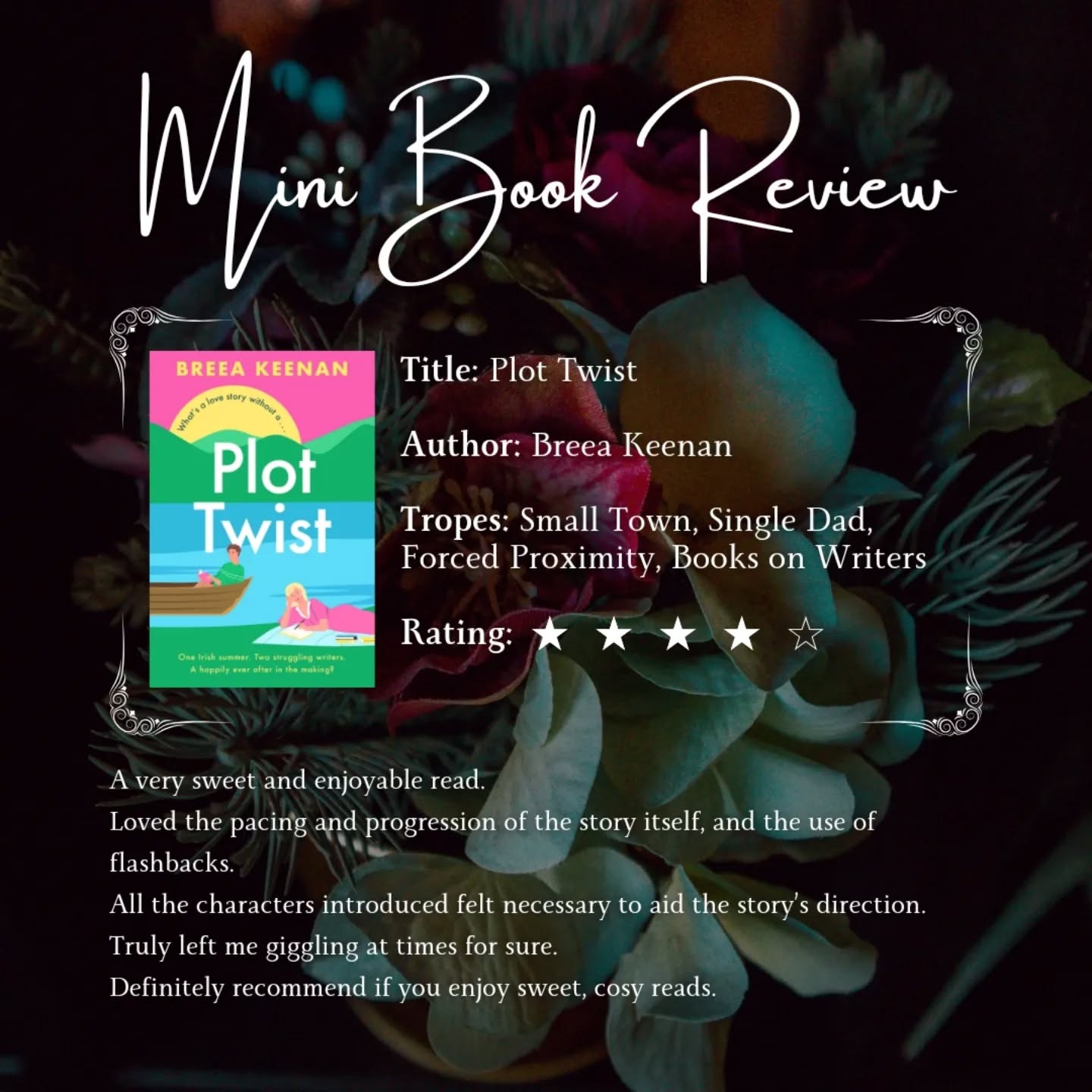 A special thanks to Headline and NetGalley for providing me with an advanced copy of this book to review.
Honestly adored this book. As said above, if you enjoy sweet and cosy reads based in a small town, this is definitely for you.
#netgalley #bookreview #bookstagram #plottwist