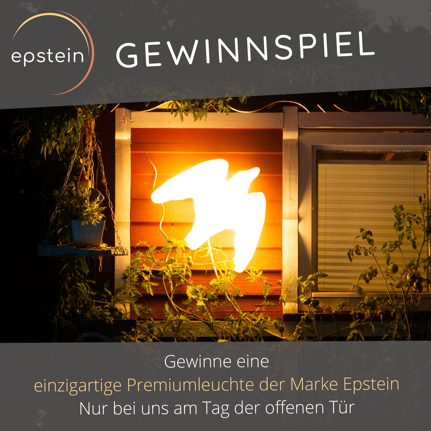 Komm zu uns und gewinne eine traumhafte Leuchte für deine Wohlfühloase.
Wann: Sa. 17.08.24 und So. 18.08.24
Wo: Groeber Mannheim Lichtwerke GmbH
Friedrich-Ebert-Straße 33
53545 Linz am Rhein
Hier kannst du die Leuchte und viele andere Traumleuchten in Aktion sehen.
Wir freuen uns auf deinen Besuch. 😊
#epstein #garten #sommer #gewinnspiel #gartengestaltung #epstein-licht #gartenliebe #leuchten #tagderoffenentür #terrassengestaltung #balkon #madeingermany #sommerfest