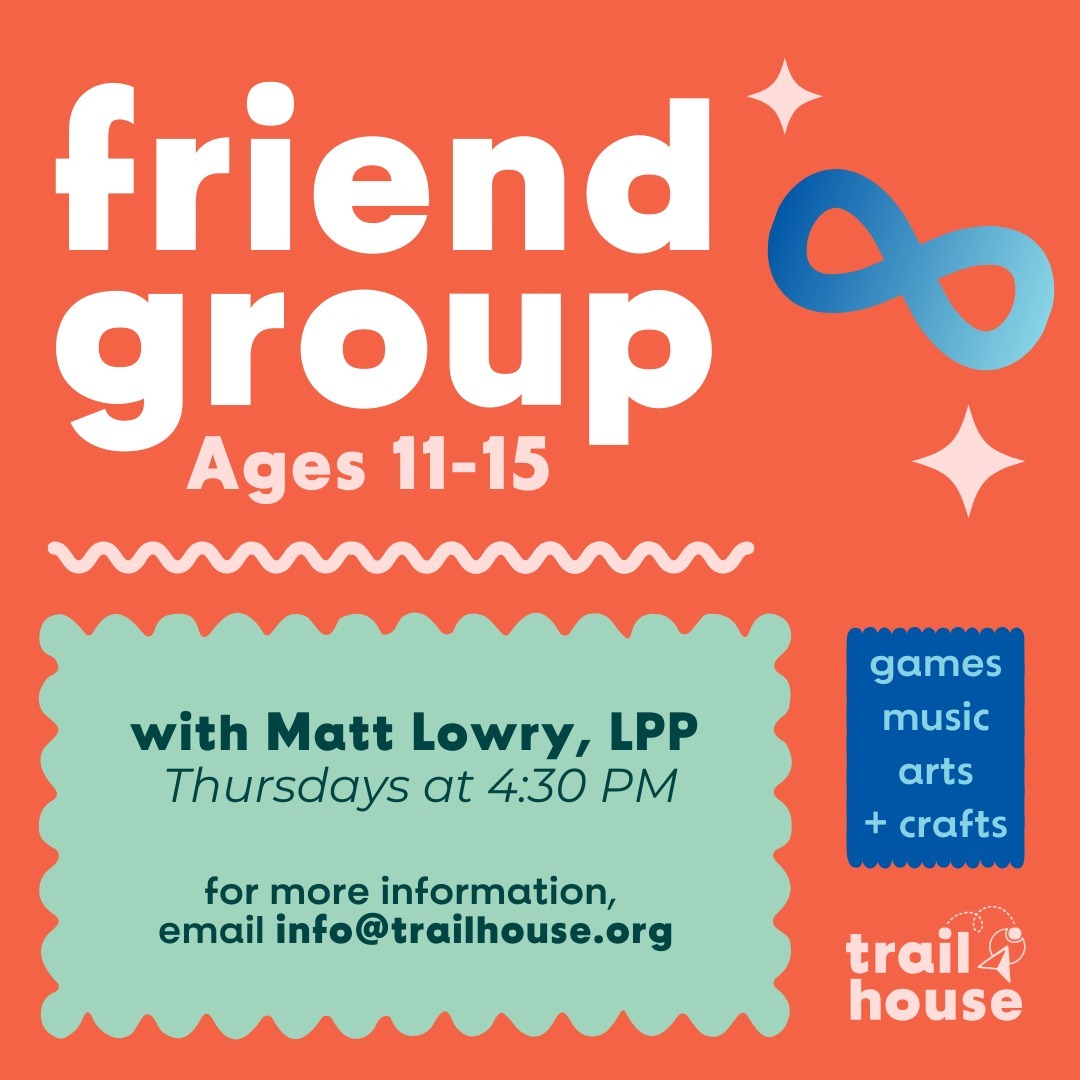 New Programs!
We’re excited to announce two new programs starting this month:
Relationship Building Group for Ages 11-15
Thursdays at 4:30 PM
Starting August 22nd, Matt Lowry, LPP, will host this group aimed at fostering authentic relationships. The focus will be on co-regulation, sensory development, and creating meaningful interpersonal connections.
Special Interest Club for Ages 6-10
Sundays from 3:00 - 4:30 PM
This club will allow children to connect and collaborate through art, Minecraft, and STEM activities. Each child will have the opportunity to explore and share their interests in a creative and supportive environment.
Email to sign up!