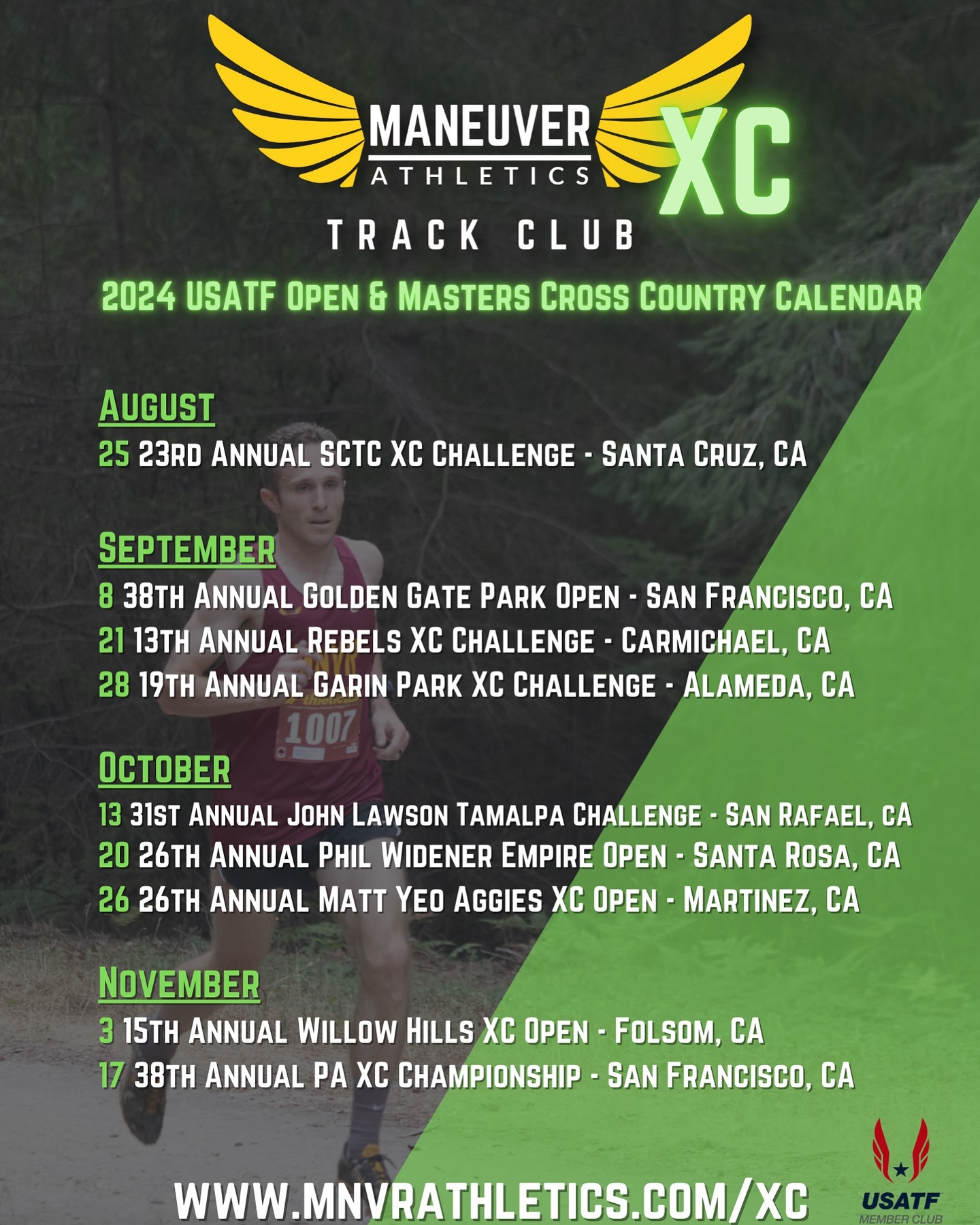 2024 Open/Masters XC schedule