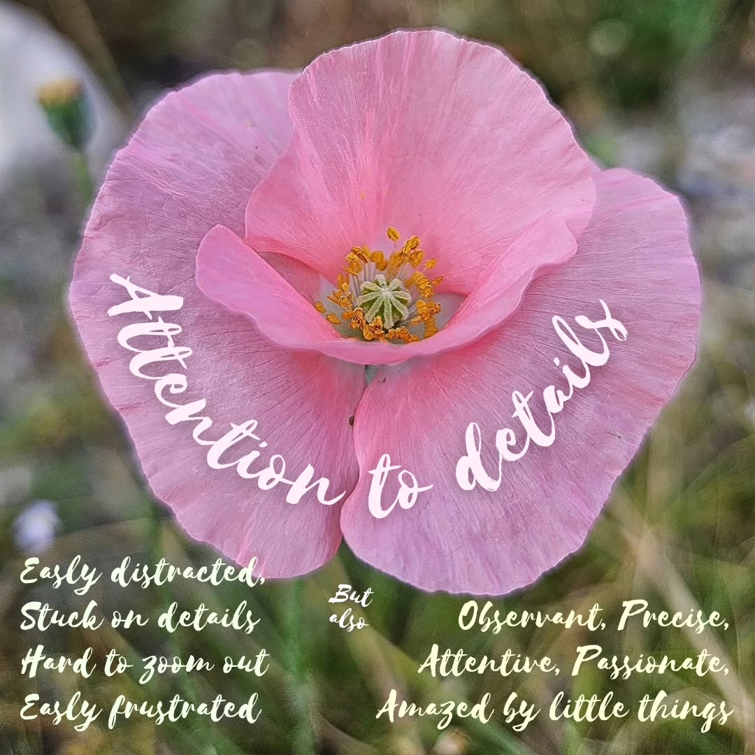 I often hear complaints from people about their tendencies or weaknesses linked to their brains' nature. "I'm forgetful, disorganized, I can't let go... Yeah, sure. I'm also good with seeing and connecting details, but I wish I could get rid of these bad traits".
🪷The thing is, it's not a balance of good neurodivergent traits and bad ones. The traits are like a common root for both positive and difficult experiences. Forgetfulness is not a trait, nor is easily distracted, etc.
🌵Examples of some neurodivergent traits are: #attentiontodetails #deepfocus #passion preference for #literalcommunication #sensoryprocessingdifferences #attentiondrivenbyinterest
These traits lay at the source of diverse experiences, both good and bad. But the traits themselves are not bad. It's not something you should fix or get rid of. They are part of who you are and they are awesome! You're an X-men and your powers rock 😉 Only, sometimes you're having a hard time because of them and you might need help in building accommodations and a support system FOR THE EXPERIENCES that result from the traits.
🍋 You're sensitive to smells? Good! Because you can fill your life with amazing sensory experiences! Keep a nice smell with you when you leave the house, stop to smell flowers, coffee, rain, experiment with shower gels, stim with smells♡!
🍉 You struggle with reading physiological cues? Don't rely solely on introspection. Build an outside guiding system. (See the post about drinking with straws)
😊📚 One of my favorite therapy homework is to find some neurodivergent traits in yourself and attribute the positive and negative effects to them. Identifying the positives helps you realize and appreciate the strengths of your unique brain. Identifying the negative ones will help you develop the appropriate solutions.
#neurodivergentselfesteem #xmenmetaphore #ndtraits #lovemybrain #therapyhomework #neurodivergentpsychologist🇨🇭 #celebratediversity