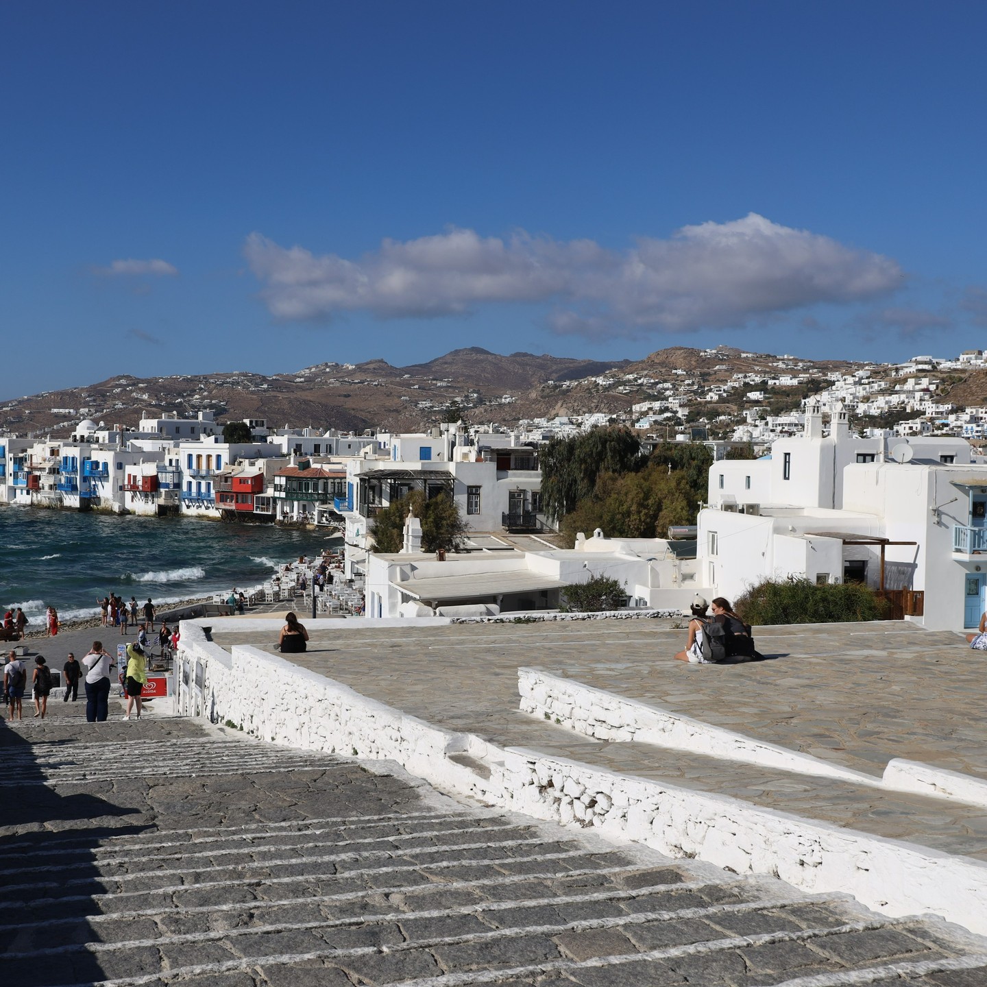 Mykonos city. To the left: Little Venice.
#travel_greece
#cyclades
#cyclades_islands
#goinggreek
#greece
#visitgreecegr
#visitgreeceguide