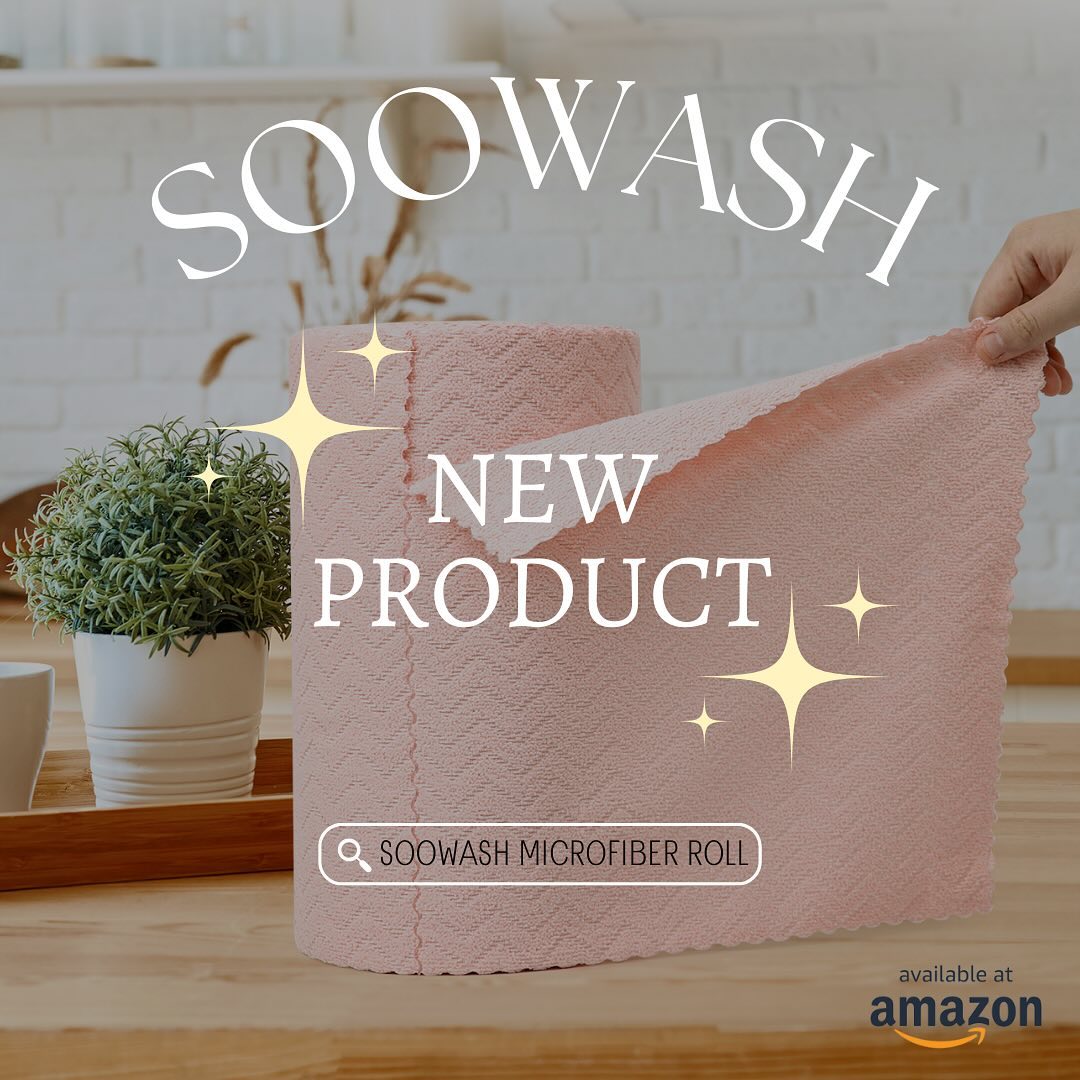 ✨NEW Soowash Microfiber “Wavy” Roll✨
Our fan-favorite Soowash Microfiber Towel Roll just got even better! 🌱
Now with a serrated “wavy” texture for enhanced stain-fighting power, these eco-friendly, ultra-absorbent towels are your ultimate cleaning companion. Tear, use, and see the sparkle—perfect for every surface! 🫧💧
Available in rolls of 50 or 75 counts and four vibrant shades: blue, pink, green, and yellow. Add a splash of joy to your chores! 🌸🌈
Shop now on Amazon (link in bio)! ☺️
#soowash #amazonfinds #amazonhome #amazon #amazoncleaning #sustainable #sustainablecleaning #microfiber #cleaning #homecare