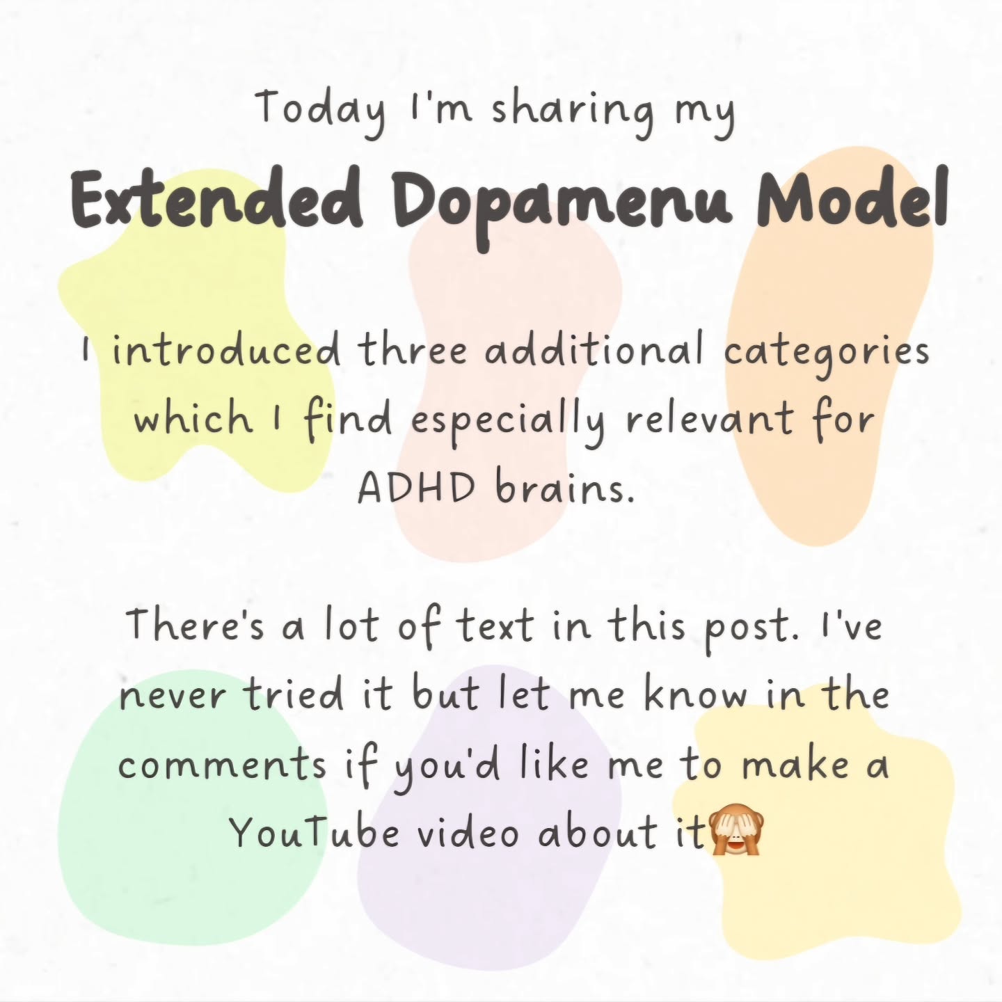 🍣 Platters - a separate category for the activities to do with others. Some people with ADHD tend to confuse understimulation for loneliness. Hanging out with people is stimulating. Our brain can associate one with another and automatically crave being with people when we feel bored. But socializing is not the only way to address it. It's good to have separate activities to do solo or with friends.
🍲 Soup of the day - In picture 4 you can see that the already existing positions from other categories made their way here. It's when you someday start feeling a specific desire to do this very specific thing. For example, you like reading books and you want to start this one book your favorite YouTuber recommended recently. That's when you put it in 🍲. But this category is also made for all the novelty you want to experiment with. Actually, when building your first dopamenu, you can put quite a lot of things here, test it, and decide whether you want to keep it in the regular menu or not.
🛒 Supplies - In picture 5 you see several activities from different categories creating new points in the supplies category. These new points must happen in order to unlock the activities. For example, you want to upcycle an ikea cabinet? You need sandpaper and paint. Can't start without them. And yet, how many times did we end up having some time to kill but no supplies, or abandoning a hobby and feeling guilty about purchased equipment?
And while there's nothing wrong with abandoning hobbies, I want to show you a more efficient way of making the inspiration and preparation more likely to overlap👌
🛒So, this category is to make explicit all the things that need to happen before the future you gets to enjoy the fun. Picture 6 shows that you are free to choose when you take care of them. You can do it when you're scrolling your phone anyway, or put it on a todo list for your adult side to "buy the toys" for the fun side.
It's important to have your fun activities accessible 🙏 and to have a choice, a menu adapted to different energy levels.
#dopamenu #extendeddopamenu #adhdandhobbies #mentalhealth #funishealthy #selfcare #adhdstruggles #neurodivergentpsychologist🇨🇭